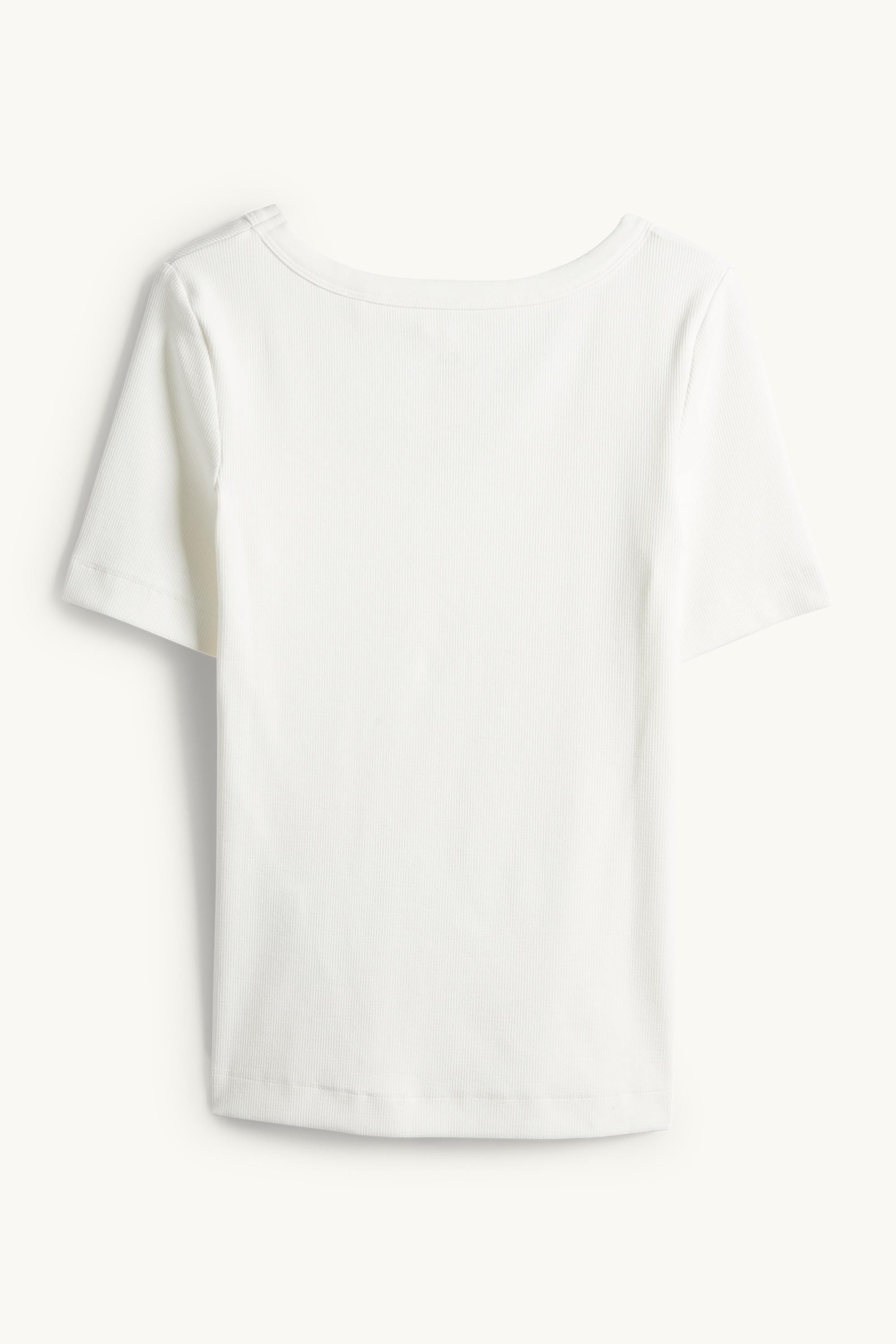 T-shirt - regular fit - ribbed white
