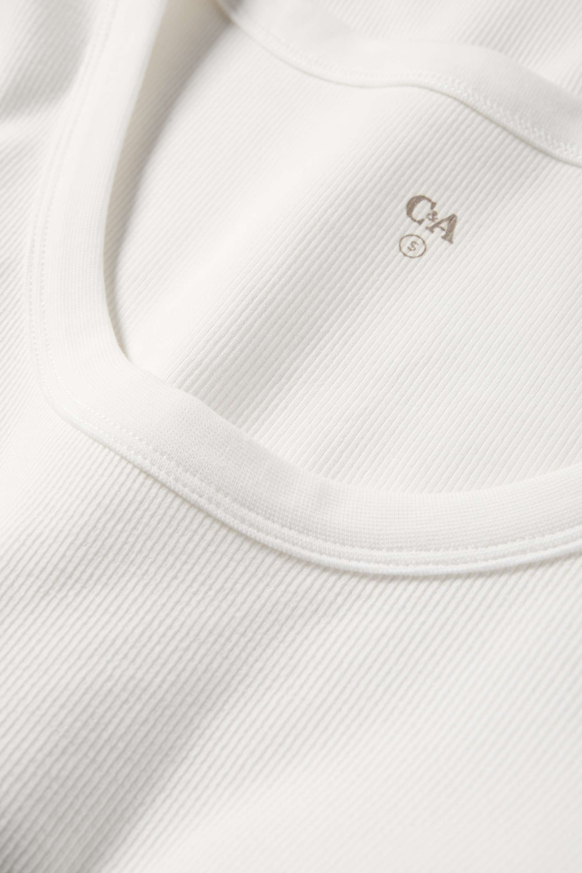 T-shirt - regular fit - ribbed white