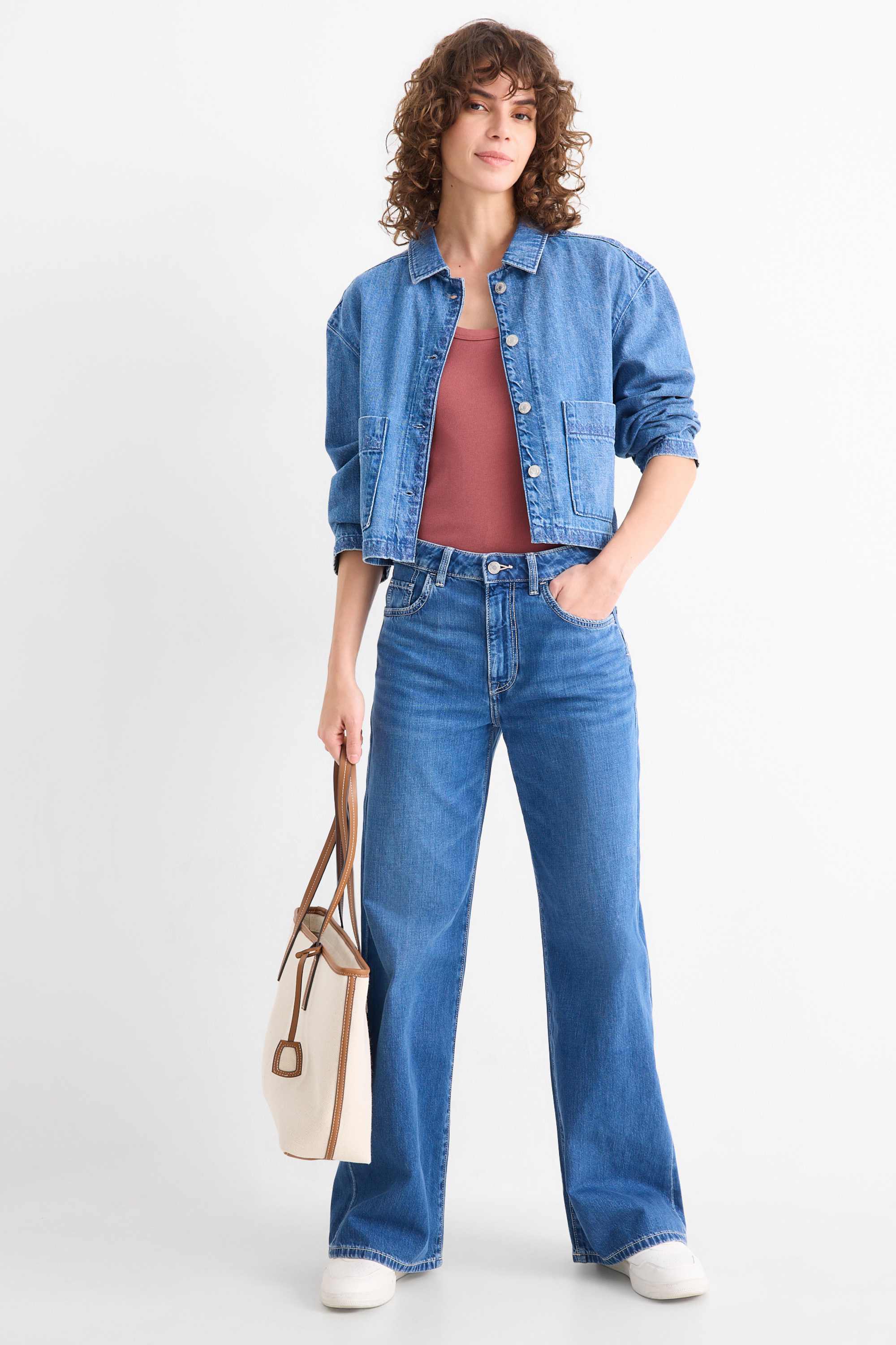 T-shirt - regular fit - ribbed dark rose