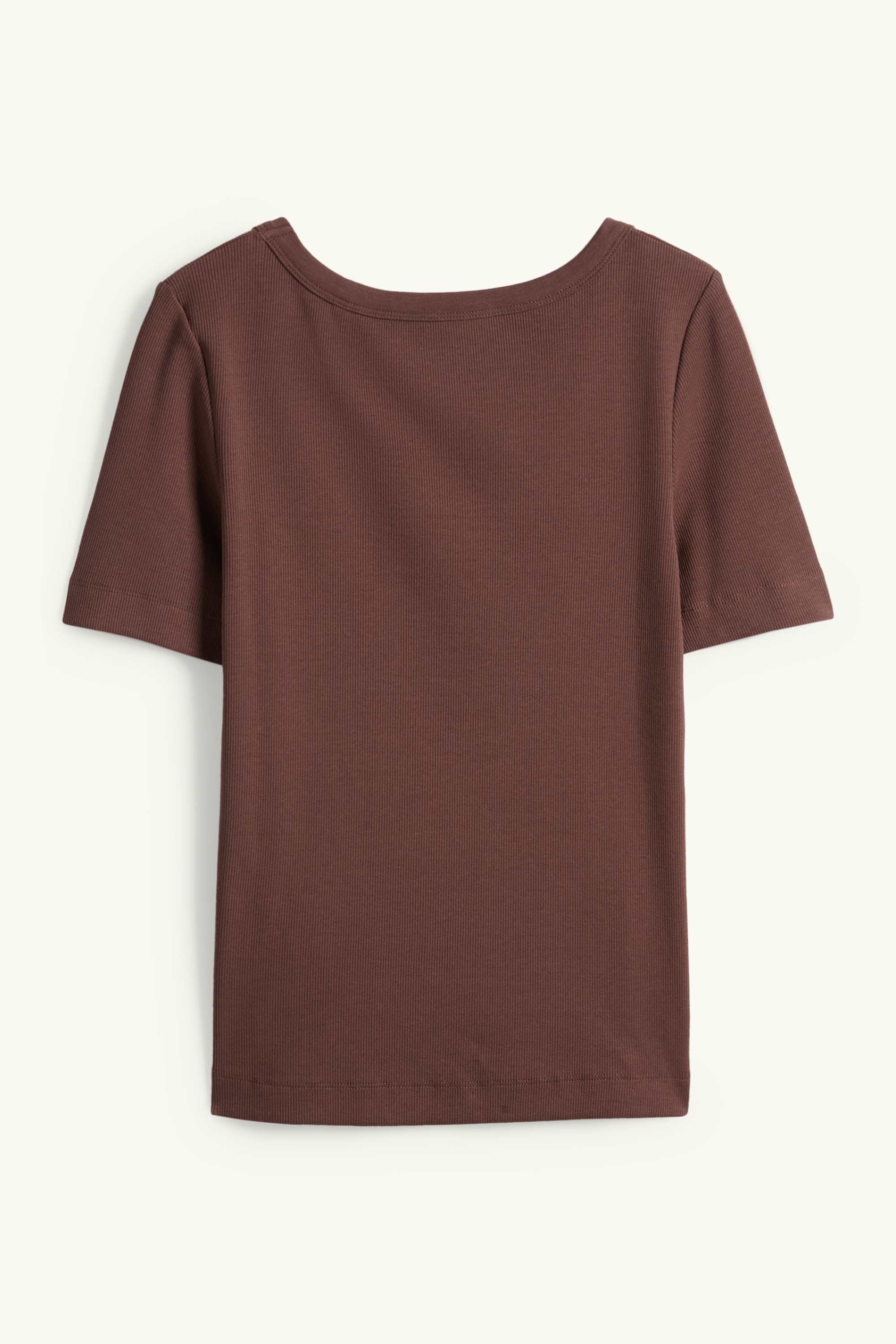 T-shirt - regular fit - ribbed brown