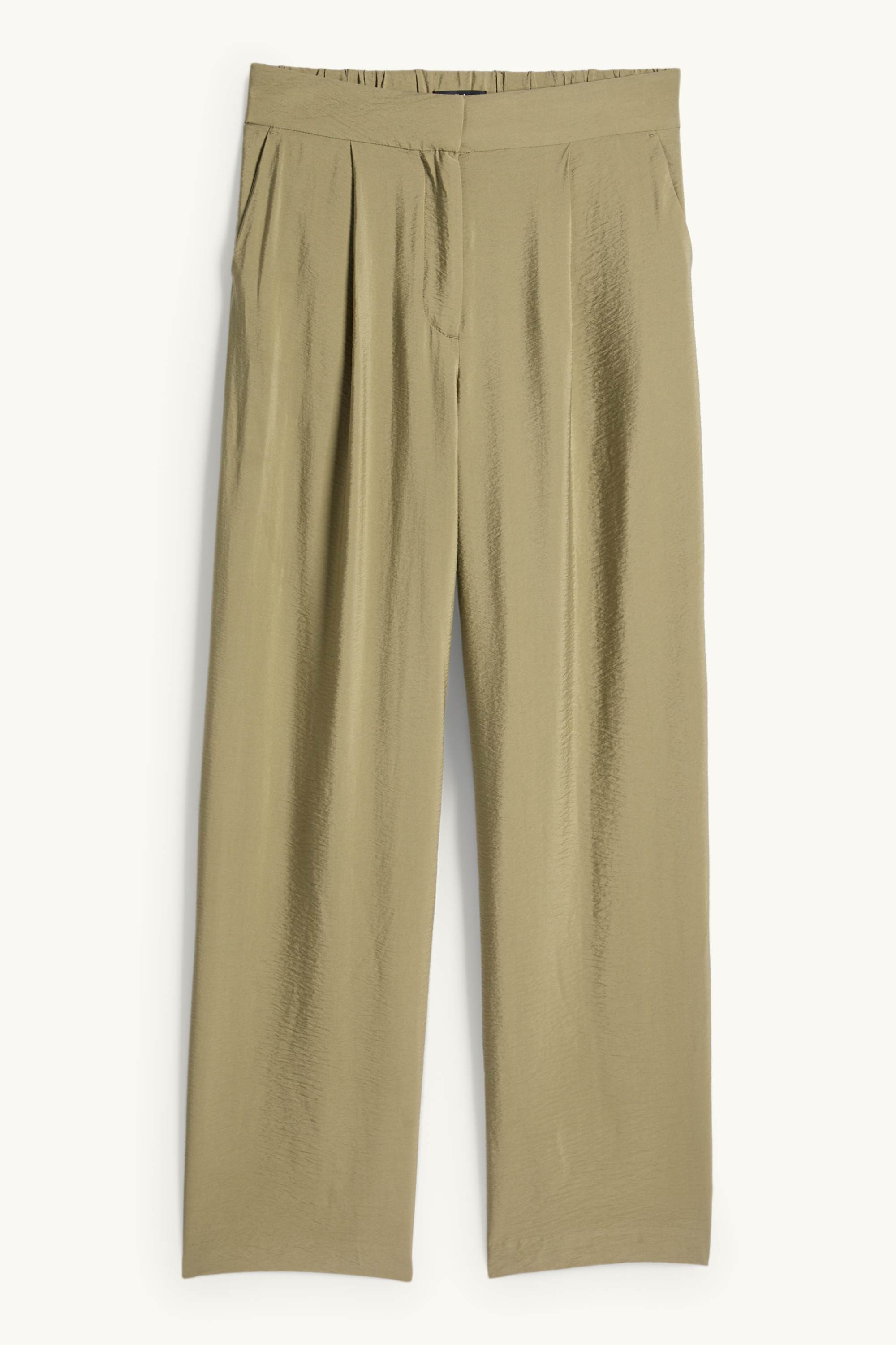 Cloth trousers - high waist - wide leg green