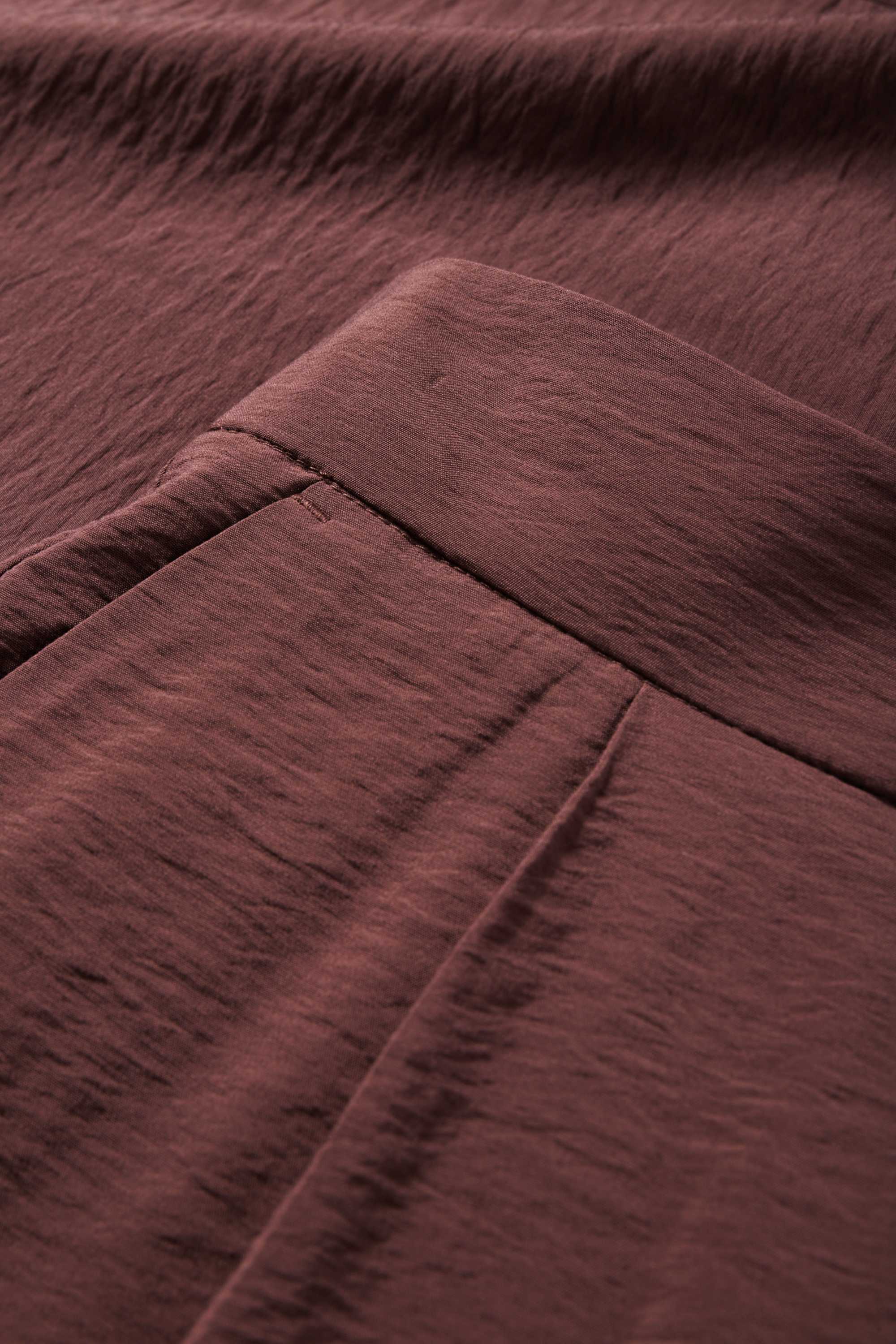 Cloth trousers - high waist - wide leg dark brown