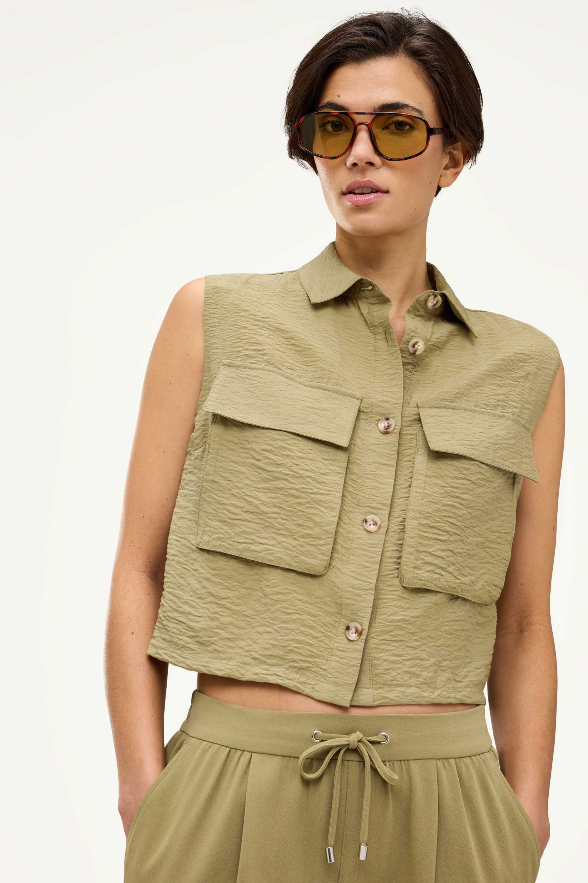 Waistcoat - textured beige