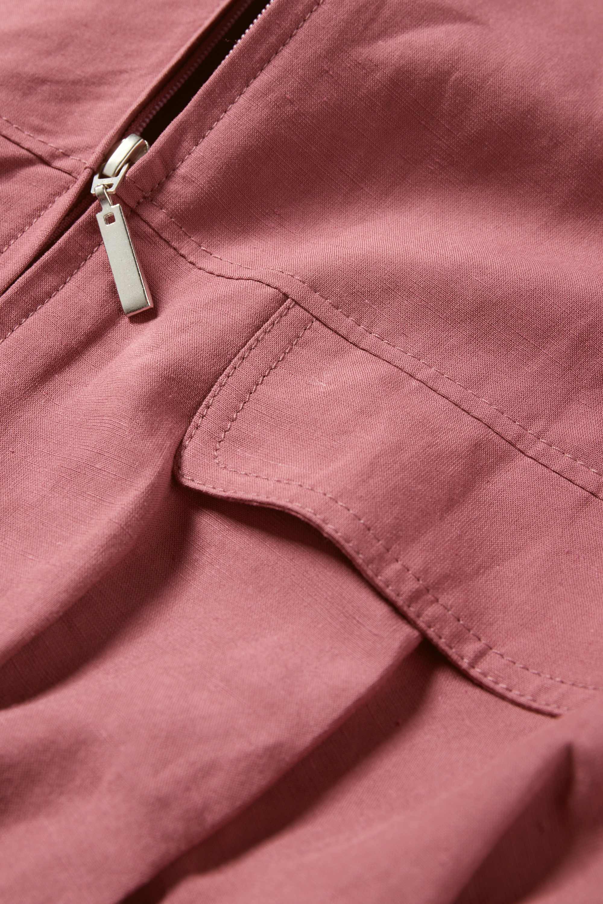 Bomber jacket with linen content dark rose