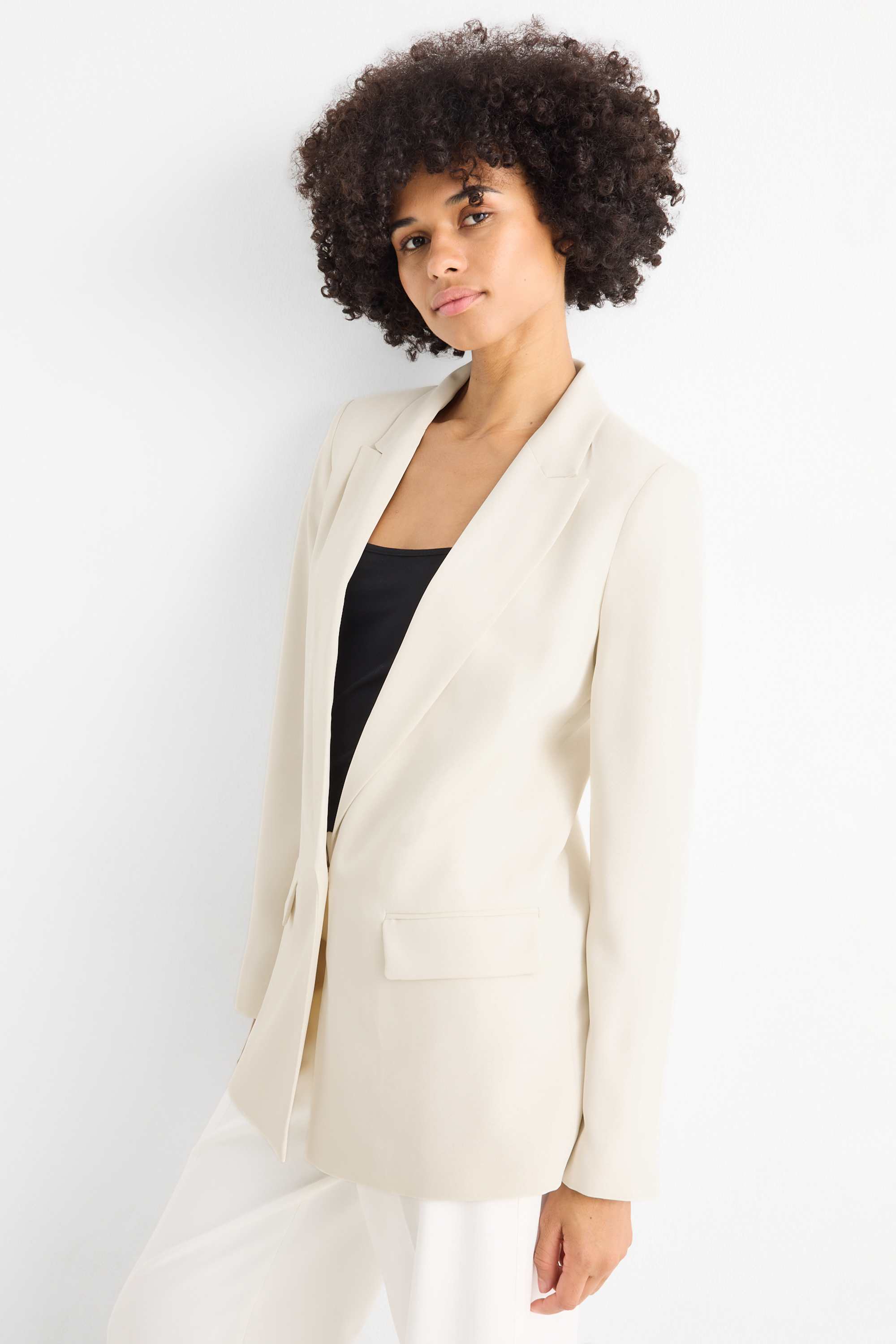 Long blazer - regular fit cremewhite