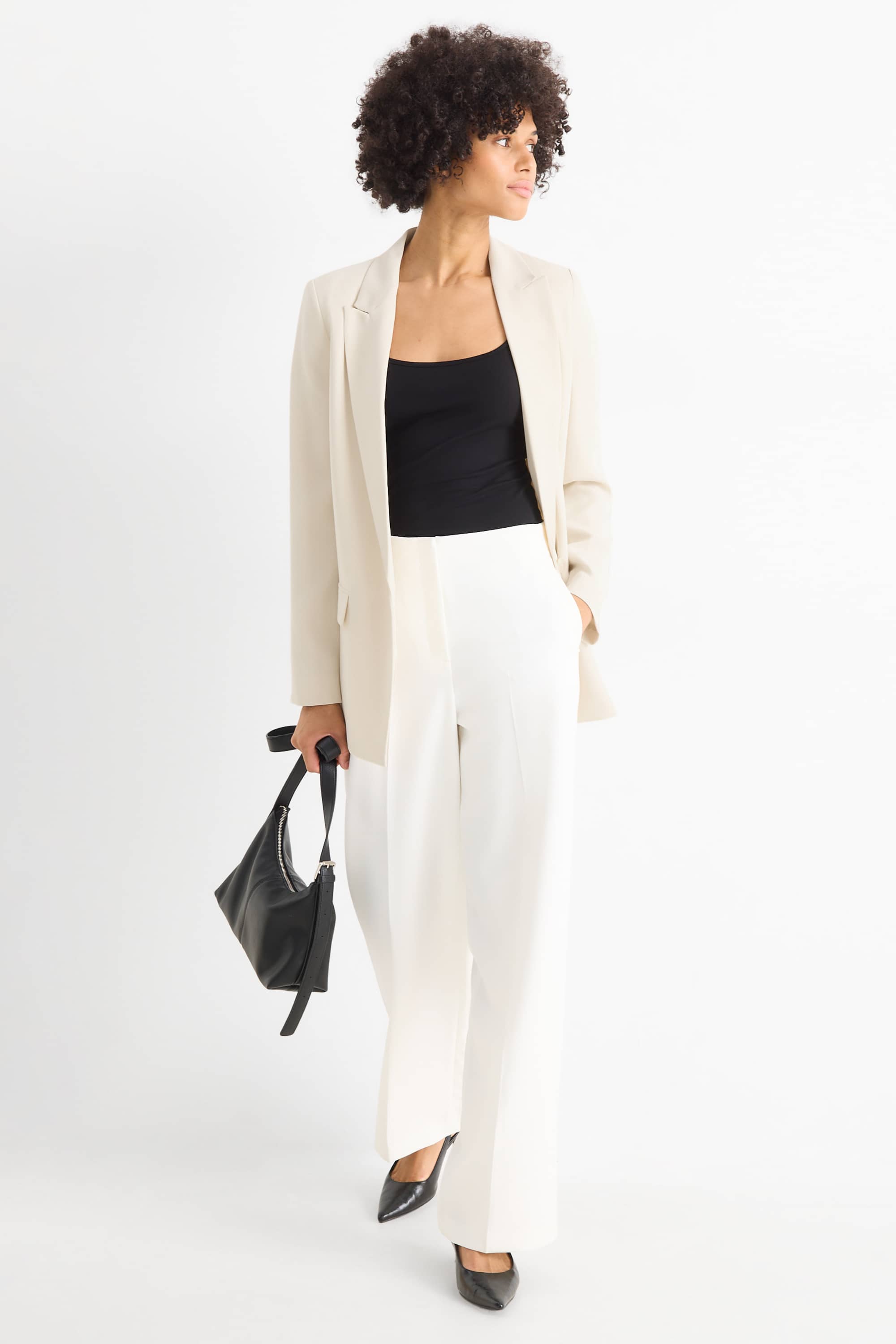 Long blazer - regular fit cremewhite