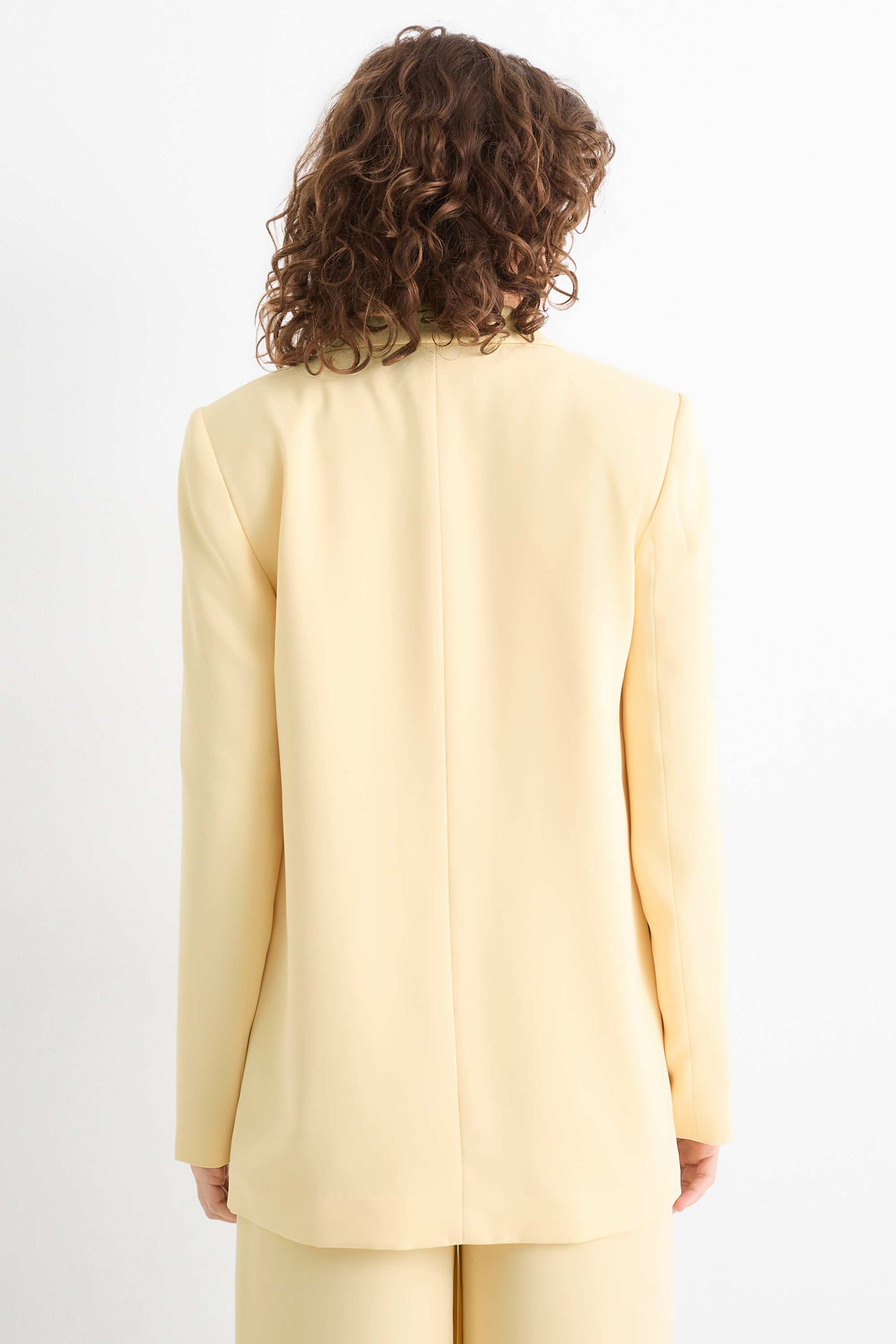 Long blazer - regular fit light yellow