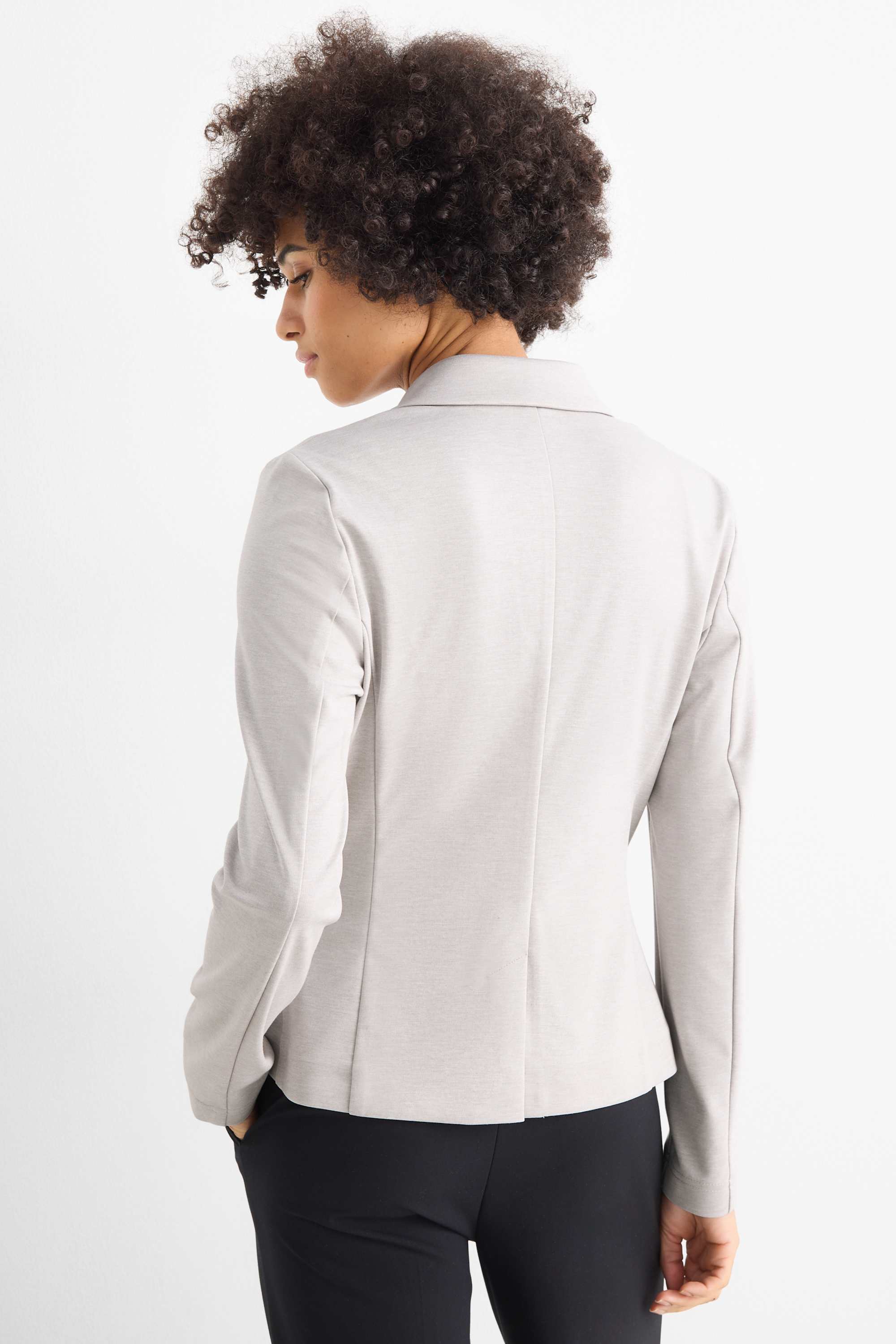 Jersey blazer - regular fit light gray