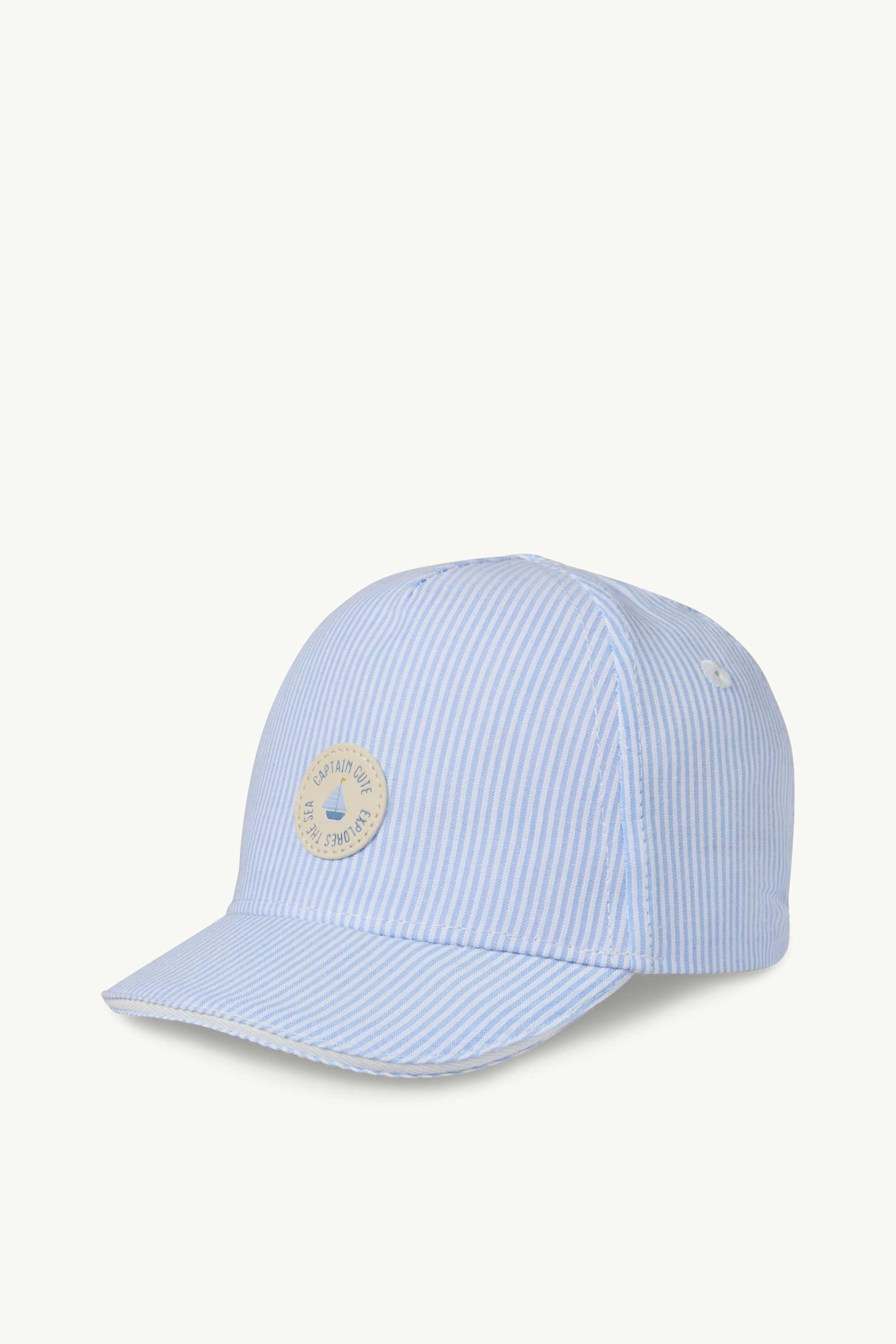 Little ship - baby cap - striped white / light blue