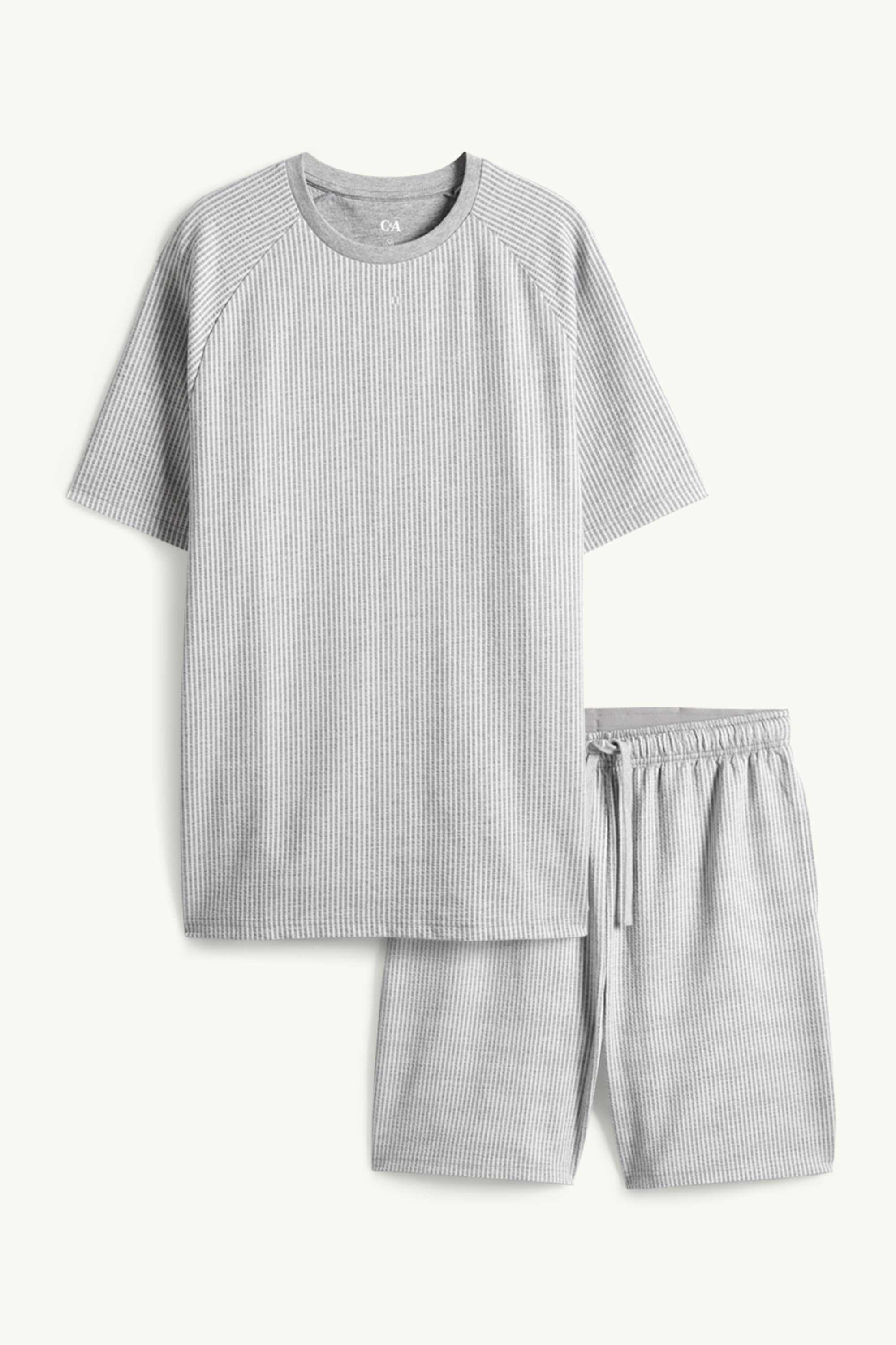 Short pyjamas - striped gray