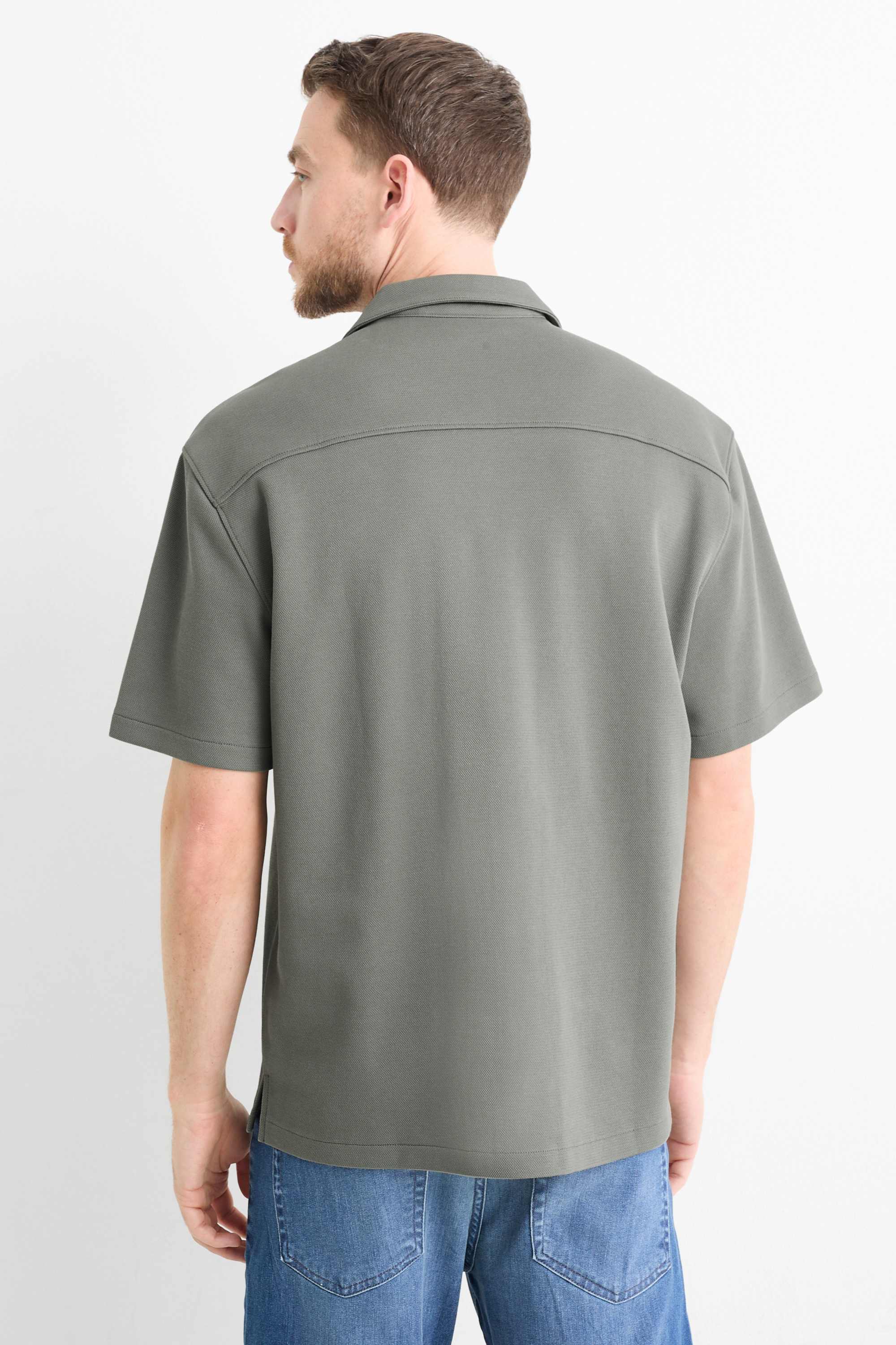 Shirt - regular fit - lapel collar gray