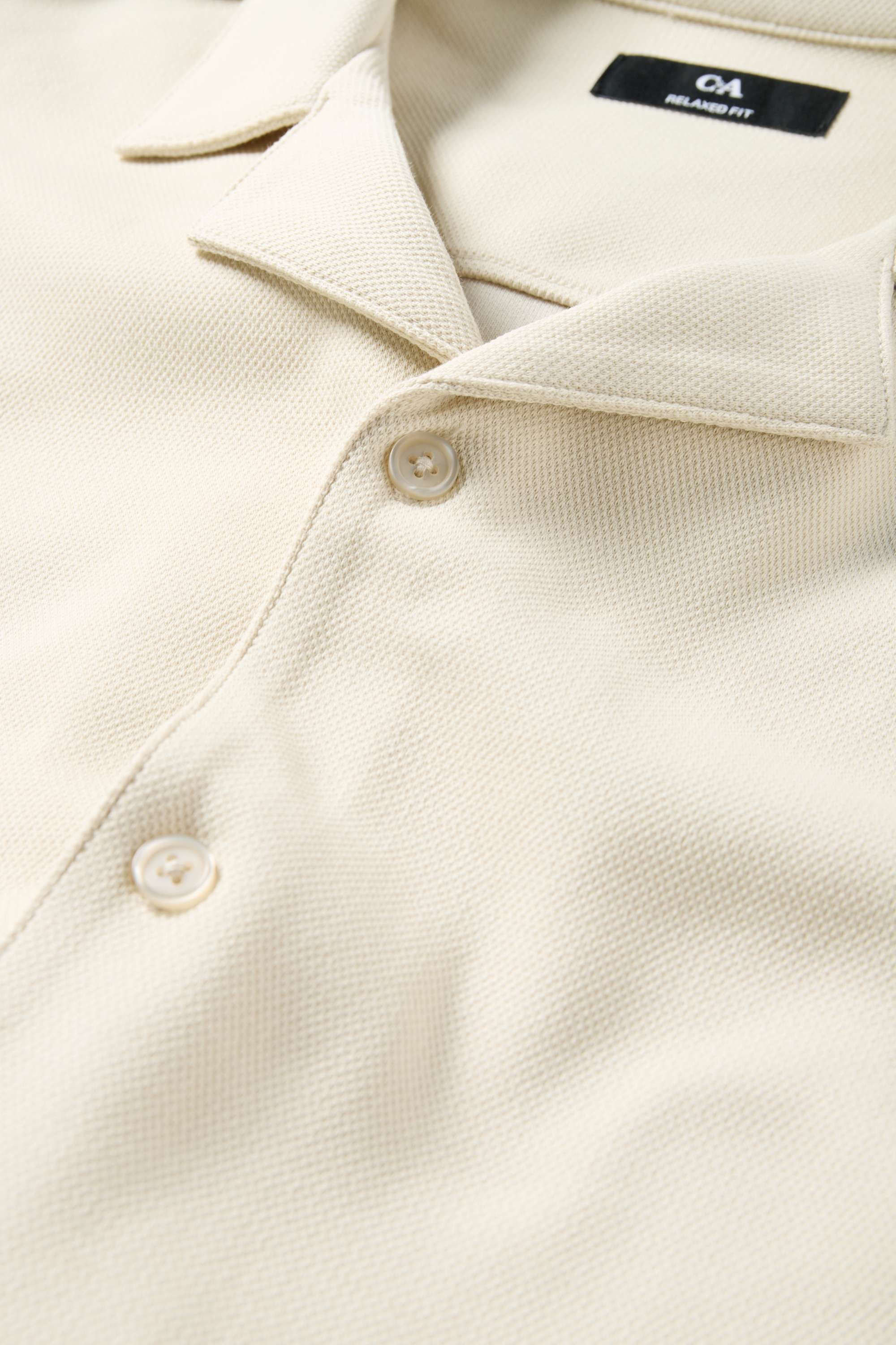 Shirt - regular fit - lapel collar cremewhite