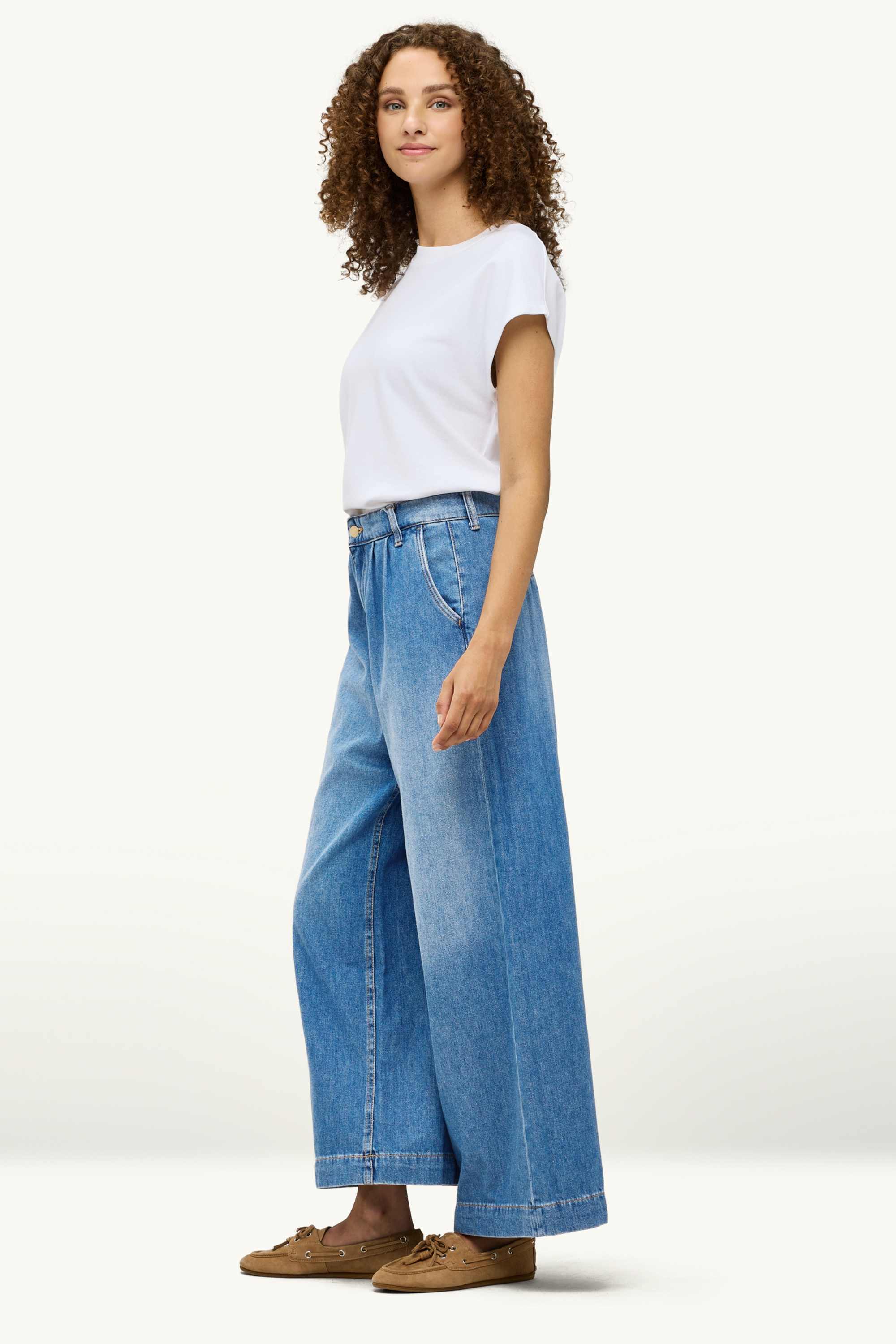 Wide leg jeans - high waist blue