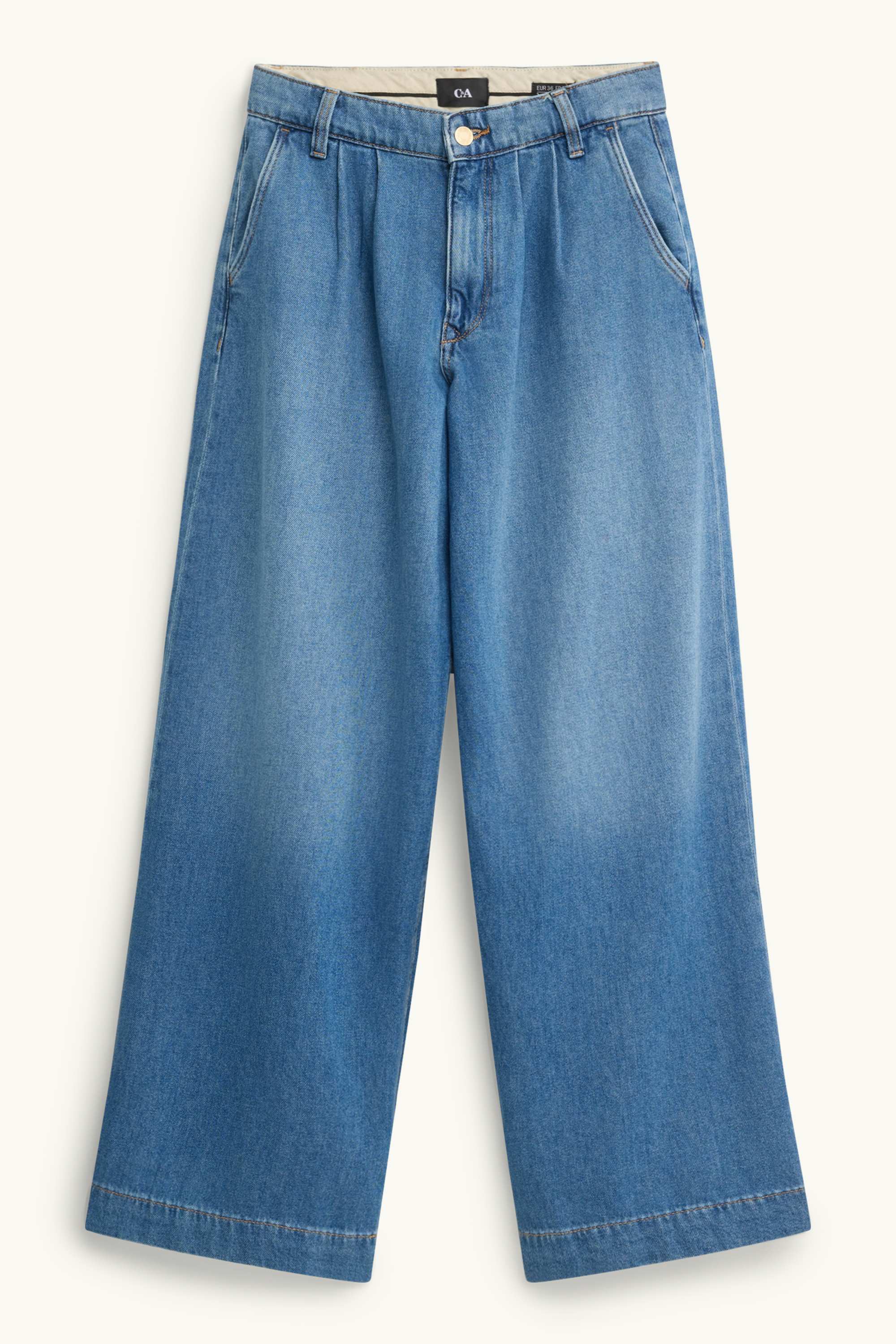 Wide leg jeans - high waist blue