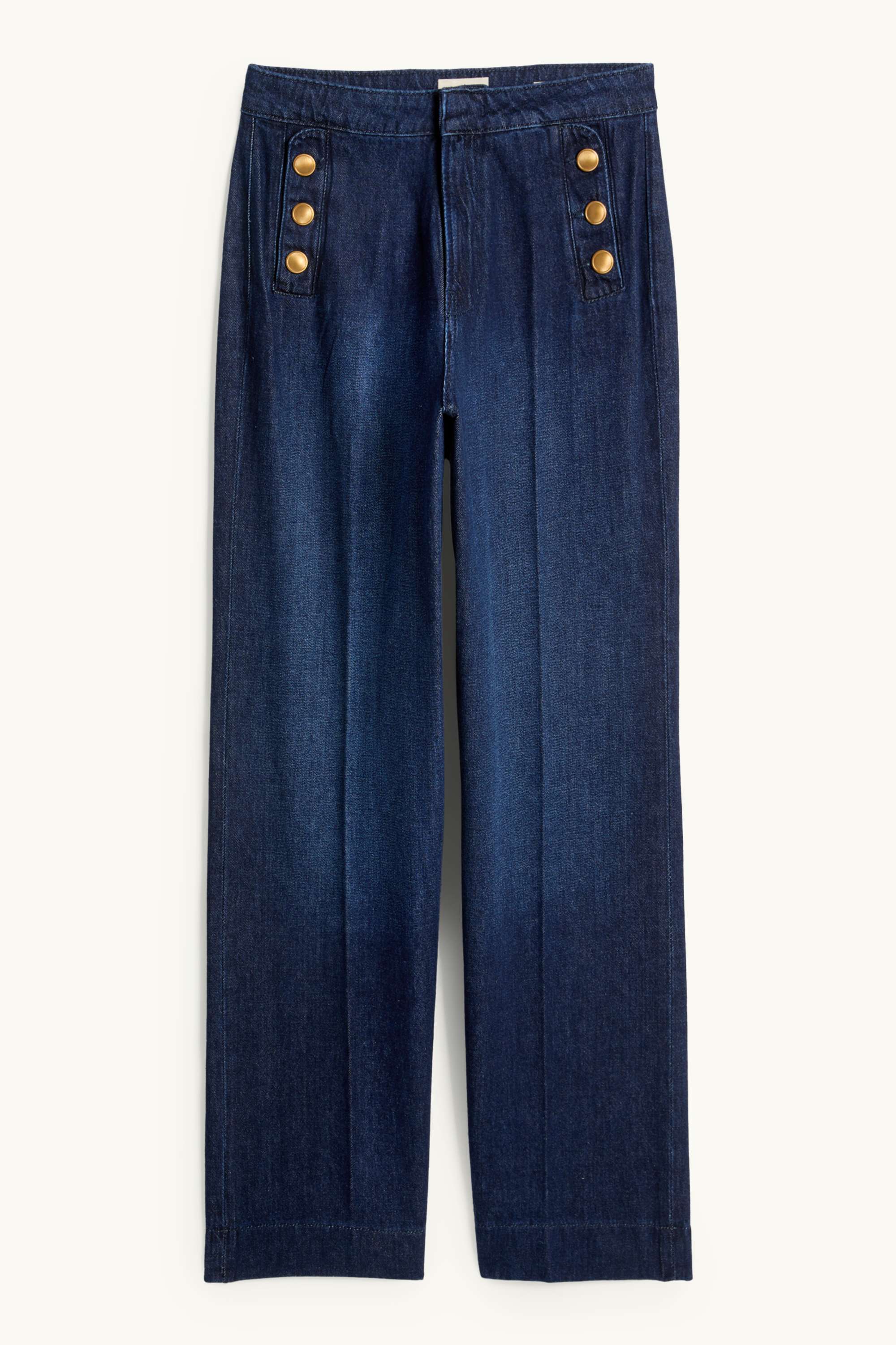 Wide leg jeans - high waist dark blue