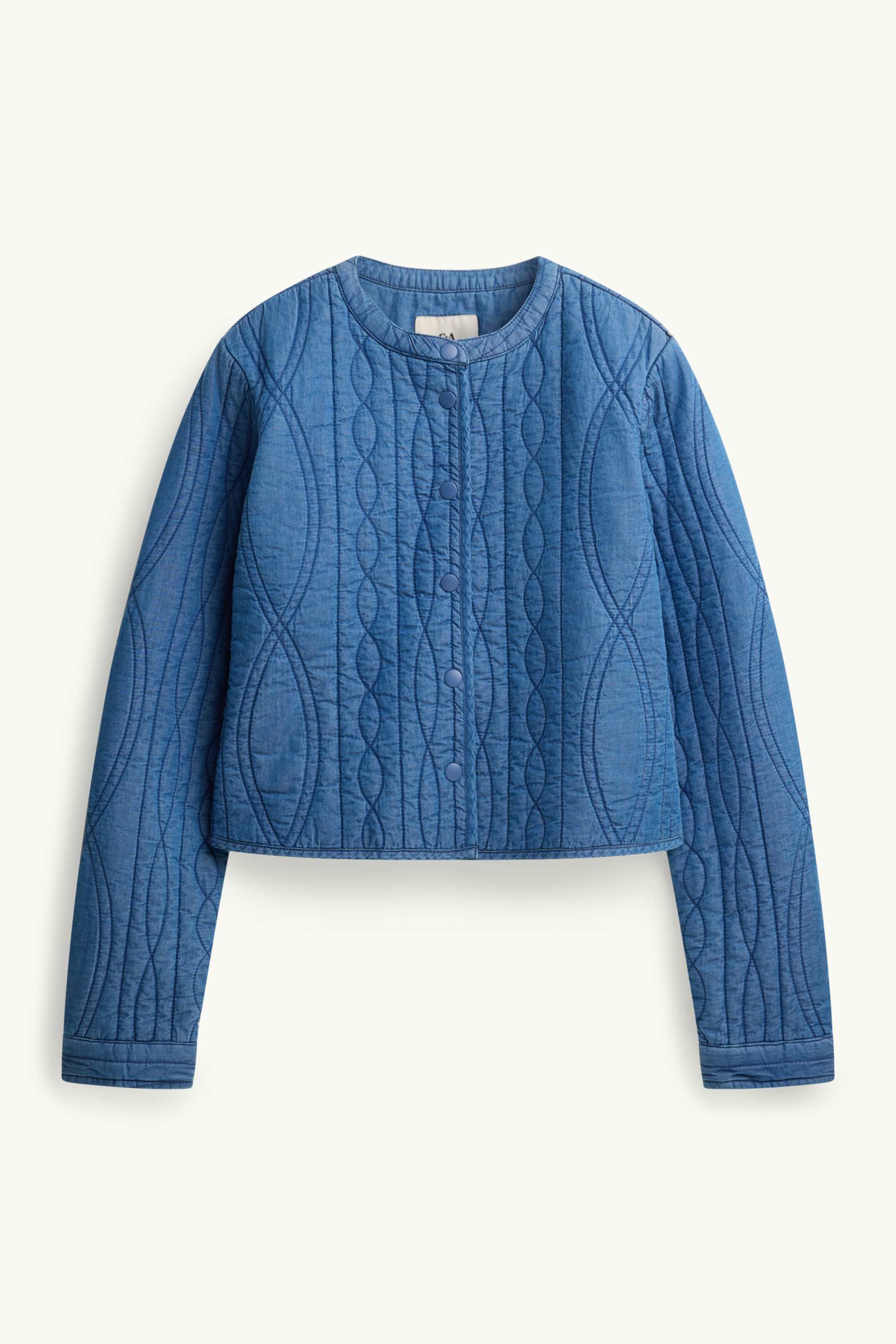 Quilted denim jacket dark blue