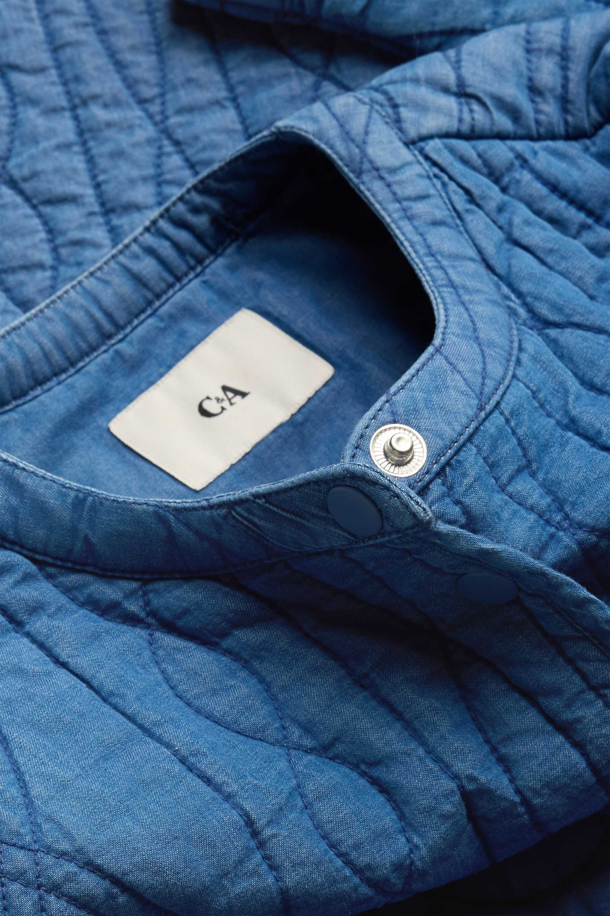 Quilted denim jacket dark blue