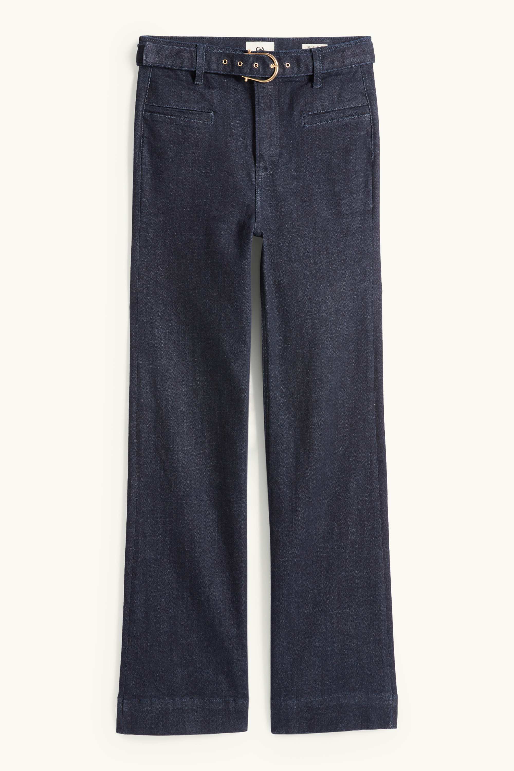 Flared jeans with belt - high waist - LYCRA® denim-dark blue