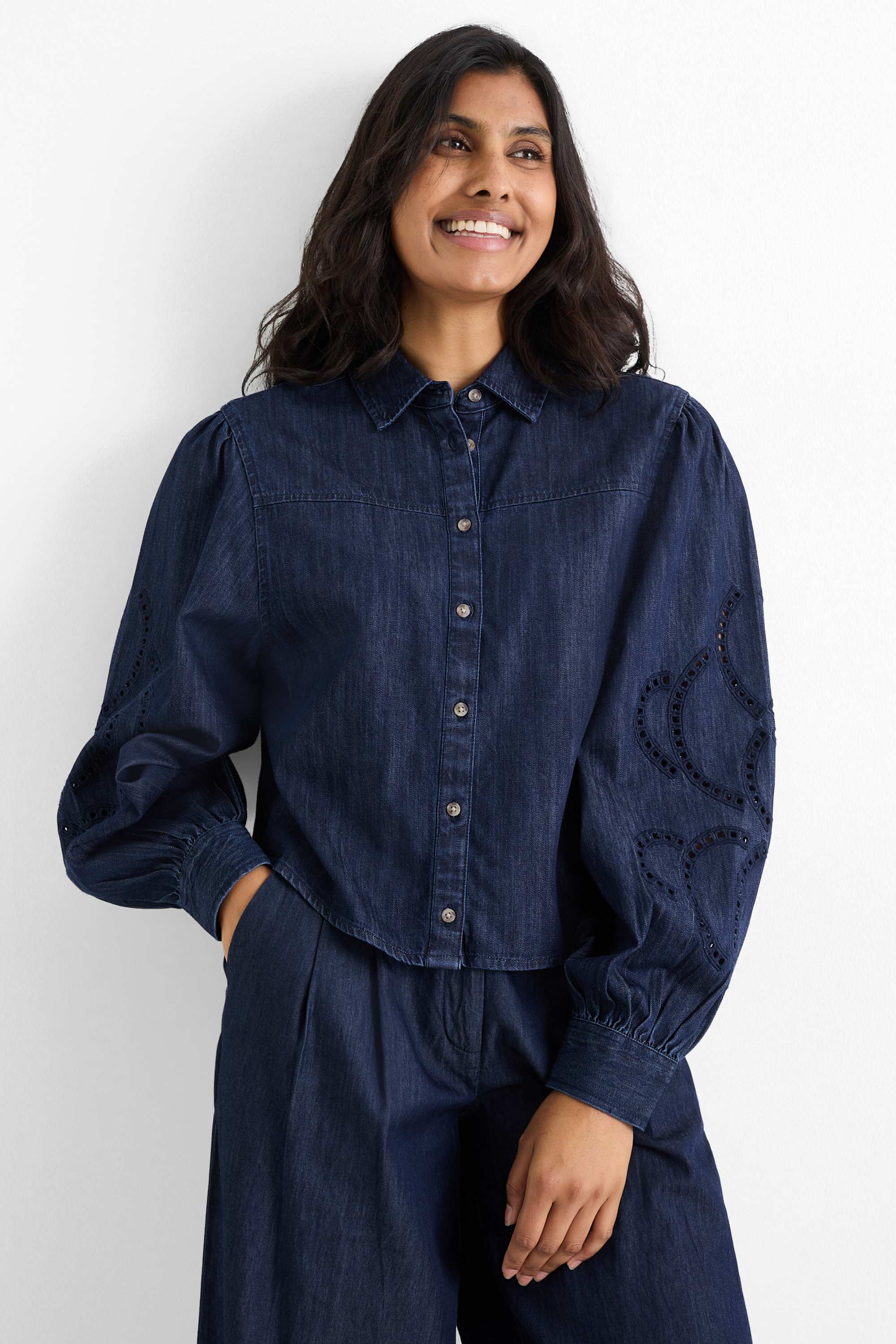 Denim blouse dark blue