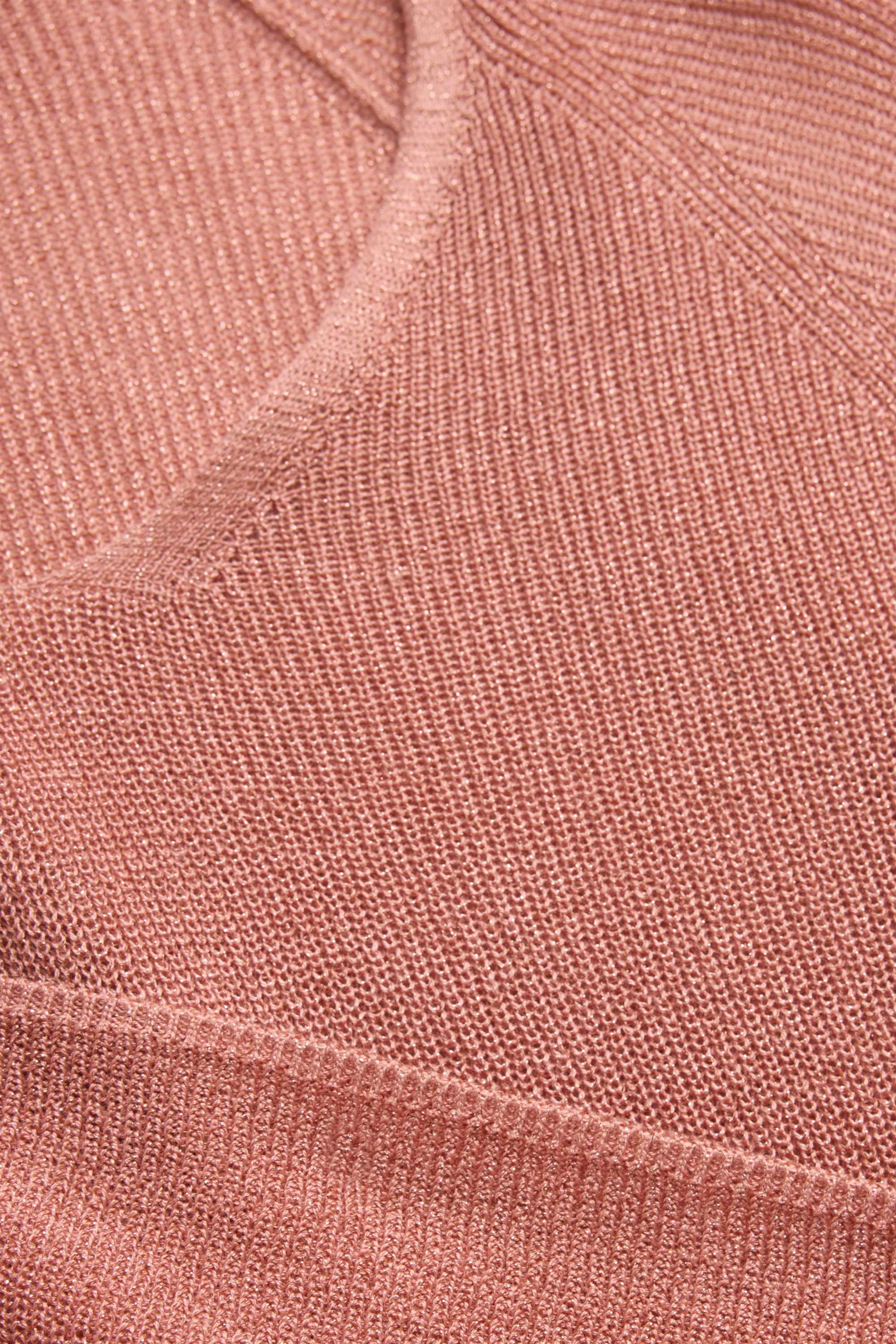 Knitted jumper - short sleeve - shiny rose