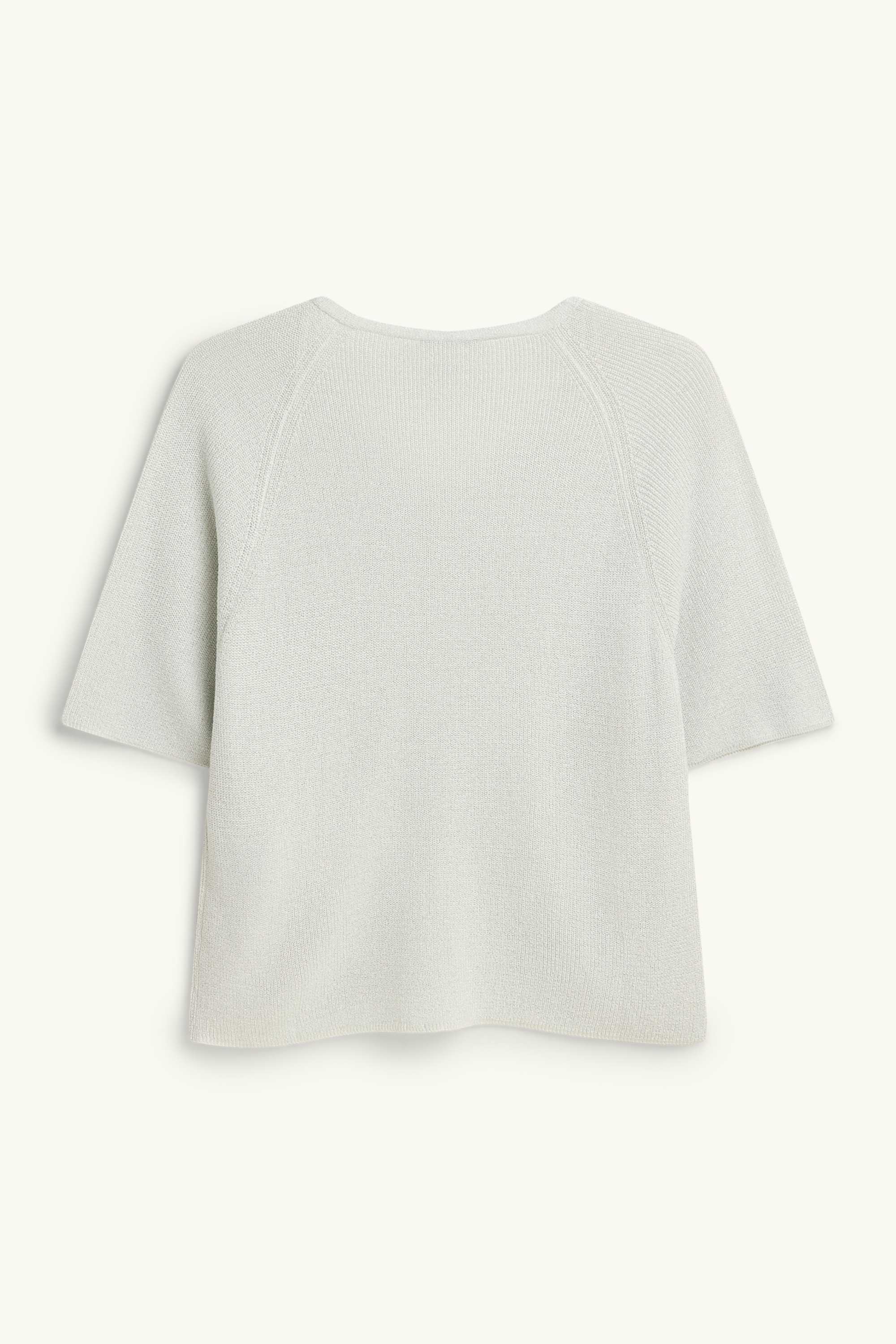Knitted jumper - short sleeve - shiny white / silver
