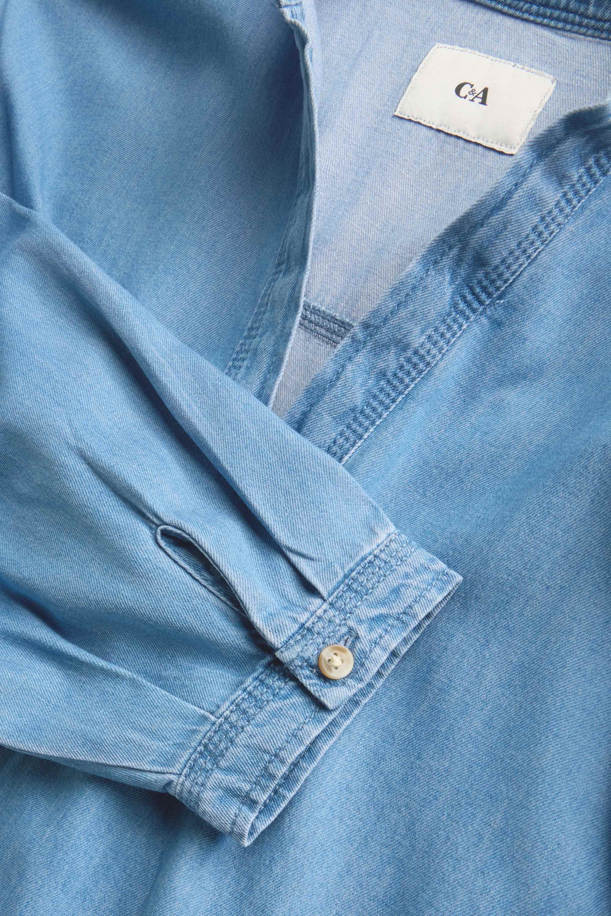 V-neck denim blouse blue denim