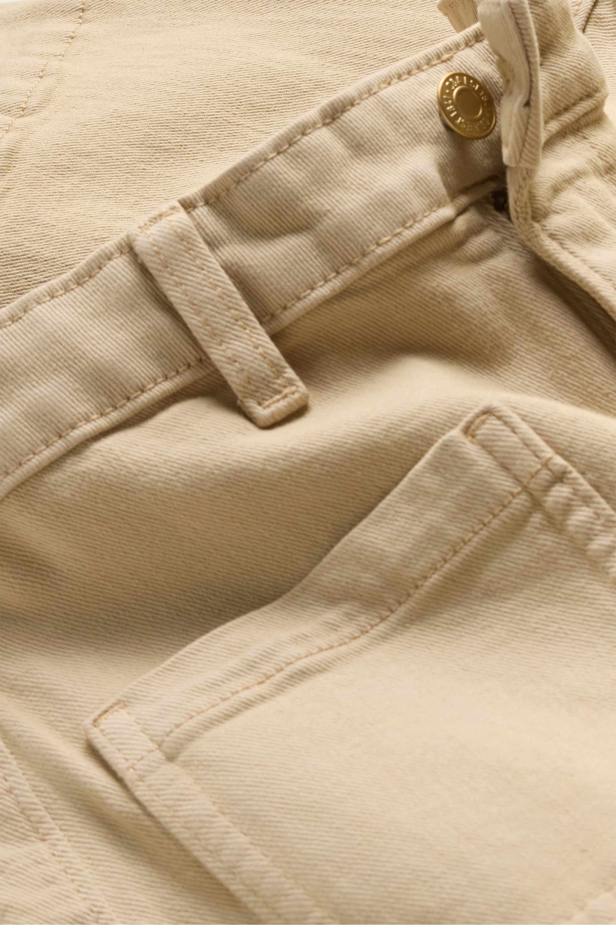 Wide leg jeans - mid-rise waist denim-brown