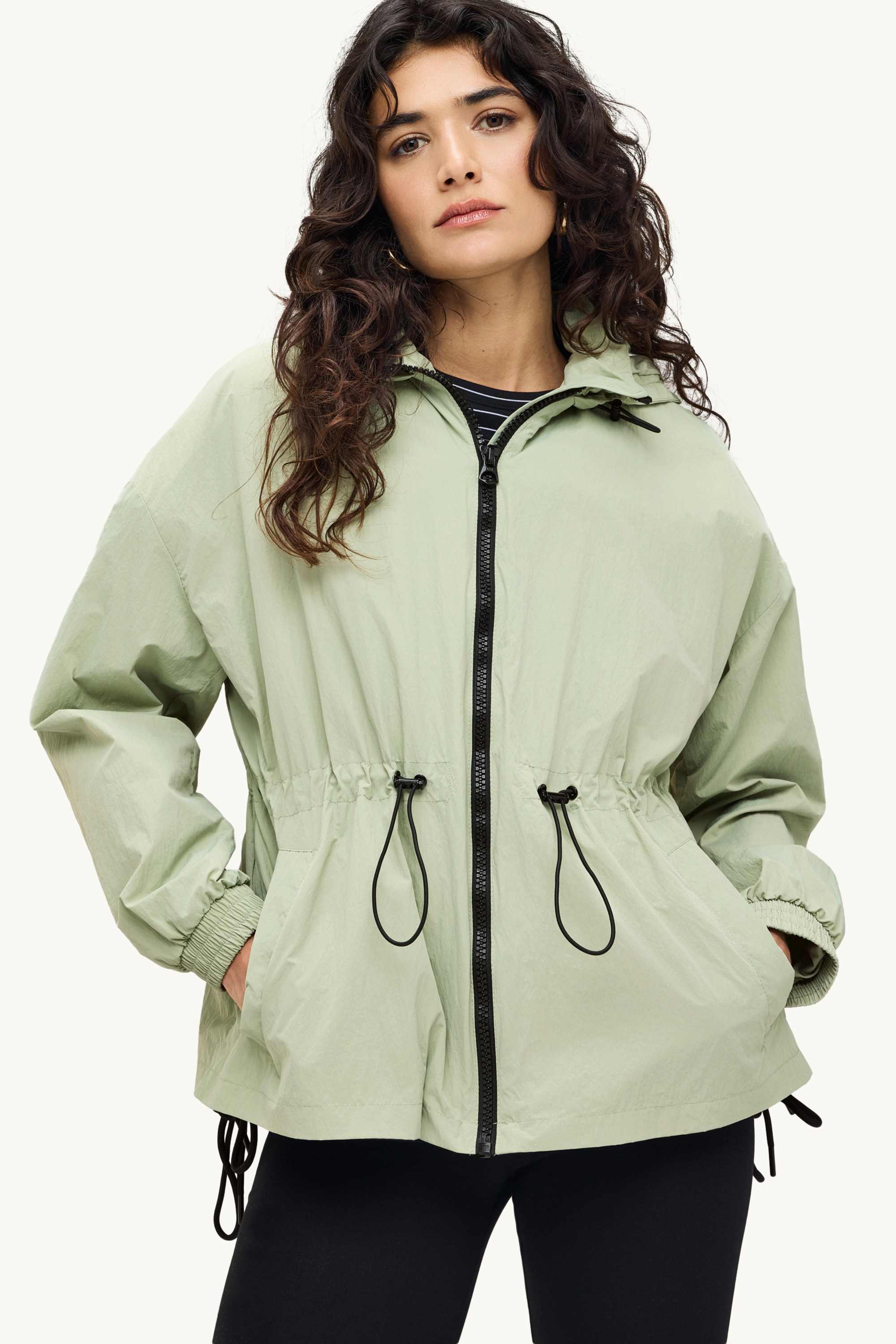 Jacket with hood light green
