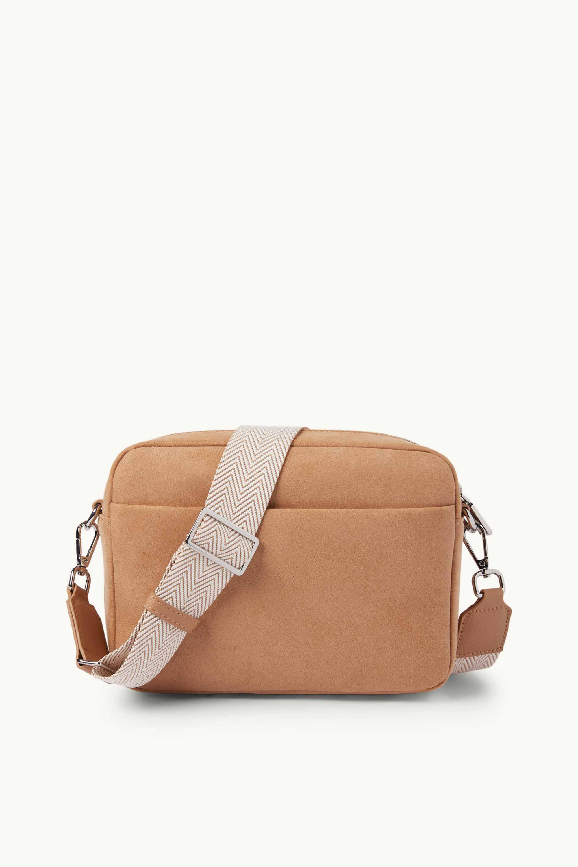 Crossbody bag with detachable bag strap light brown