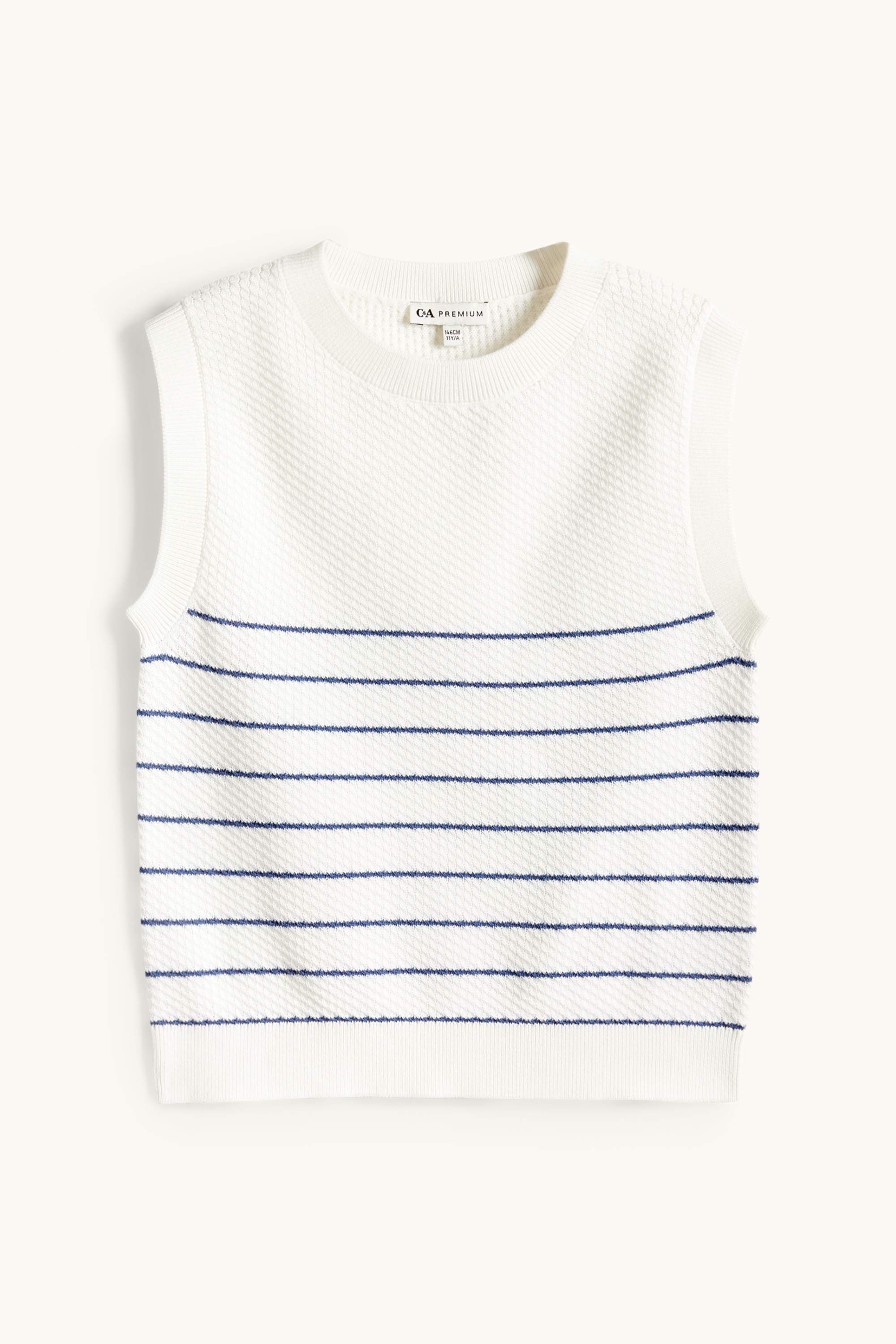 Slipover - striped - textured white