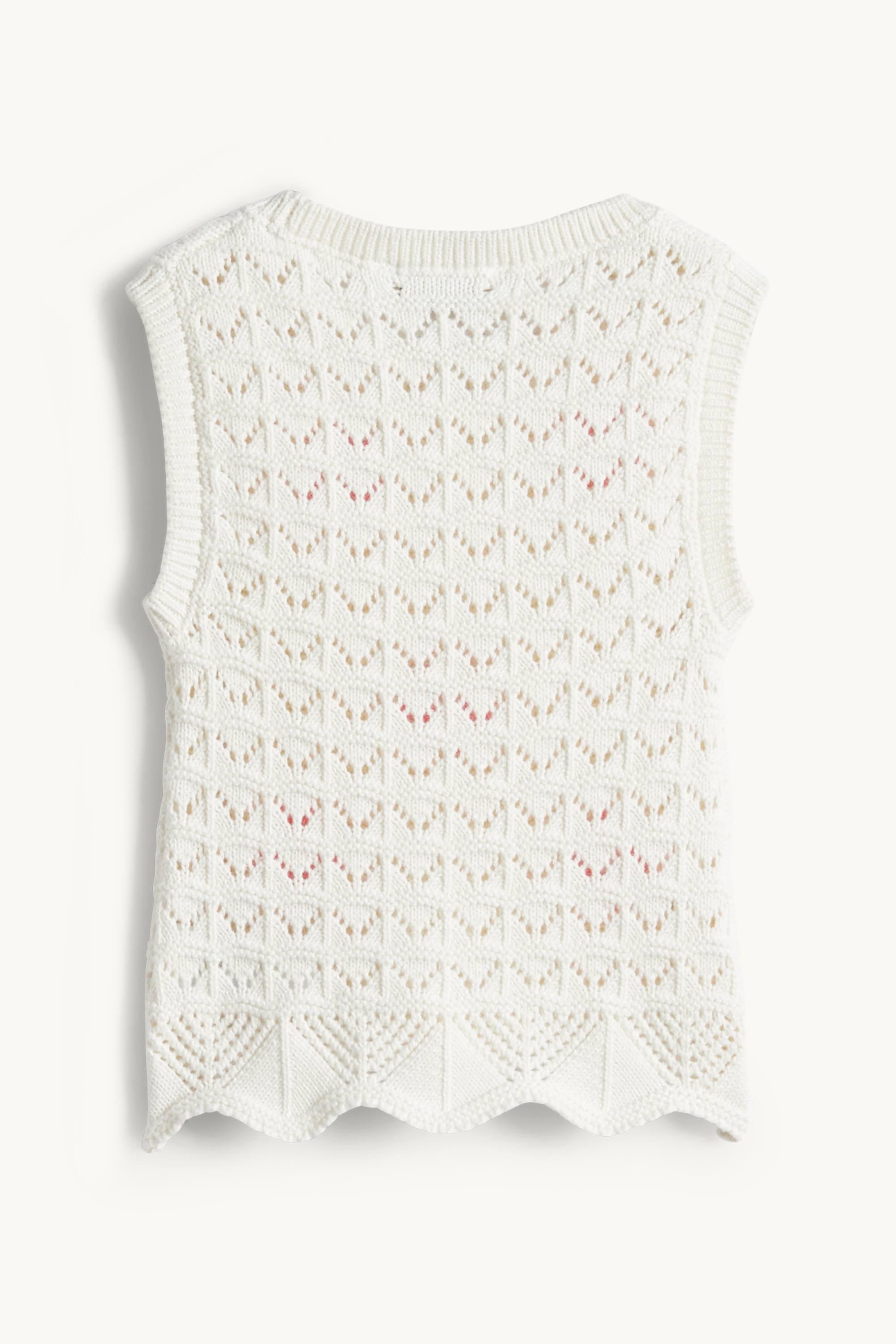 Floral - crocheted top white / rose
