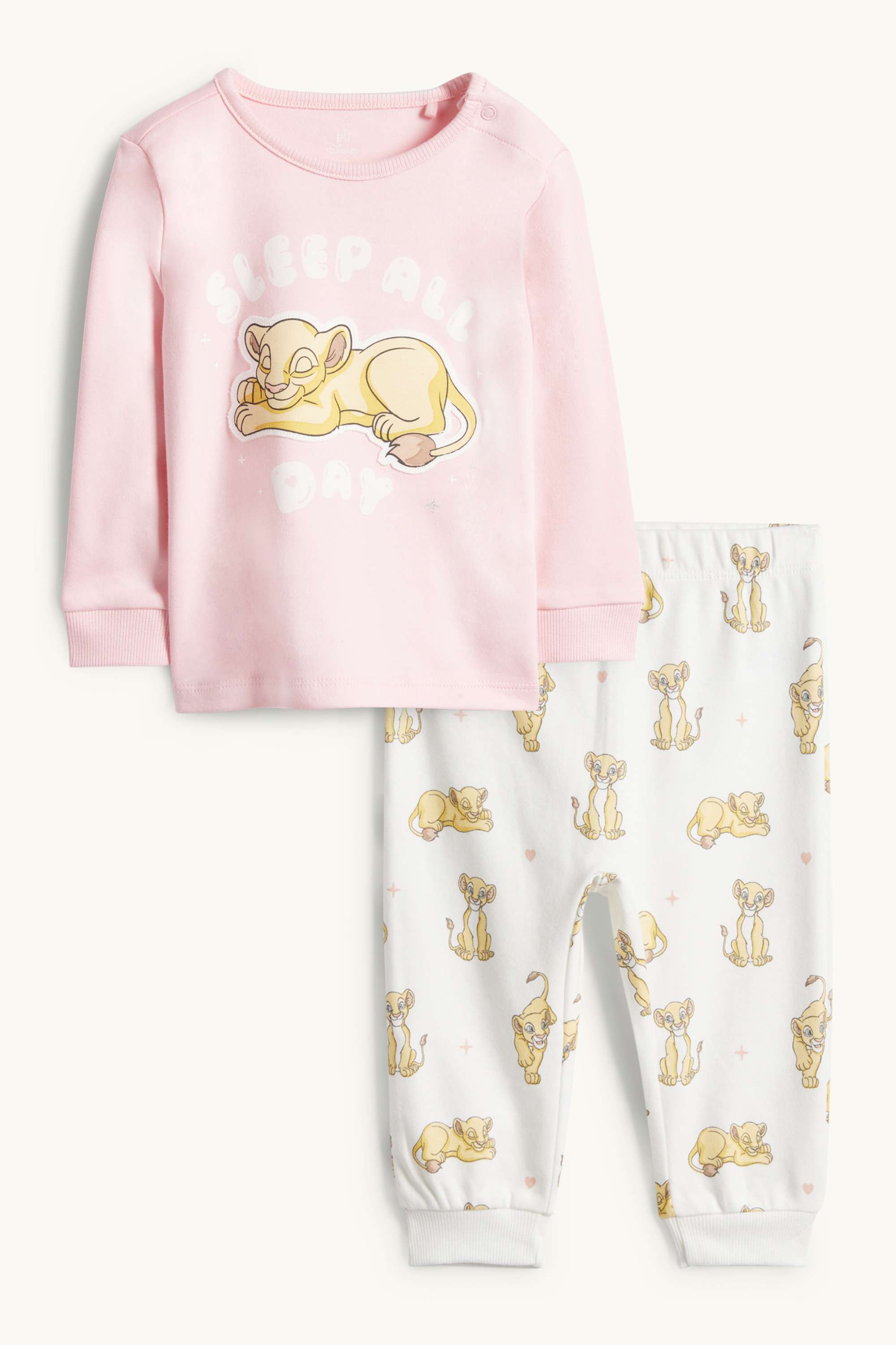 The Lion King - baby pyjamas - 2 piece white / rose