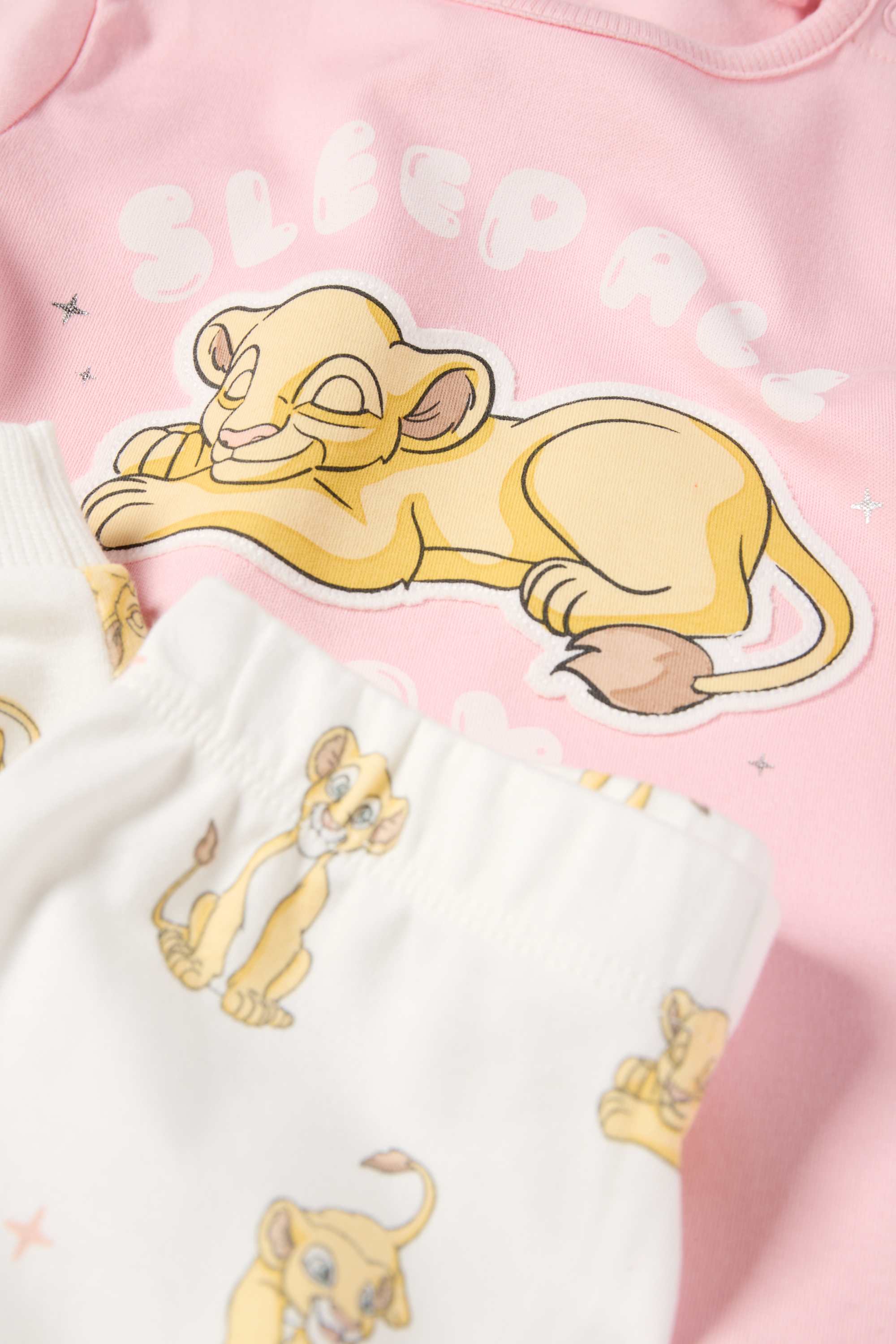 The Lion King - baby pyjamas - 2 piece white / rose