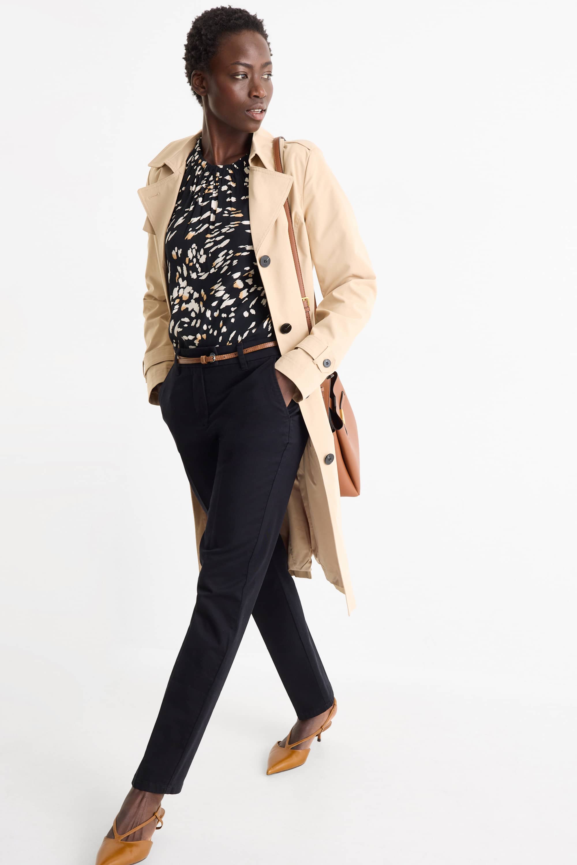 Blouse - patterned black