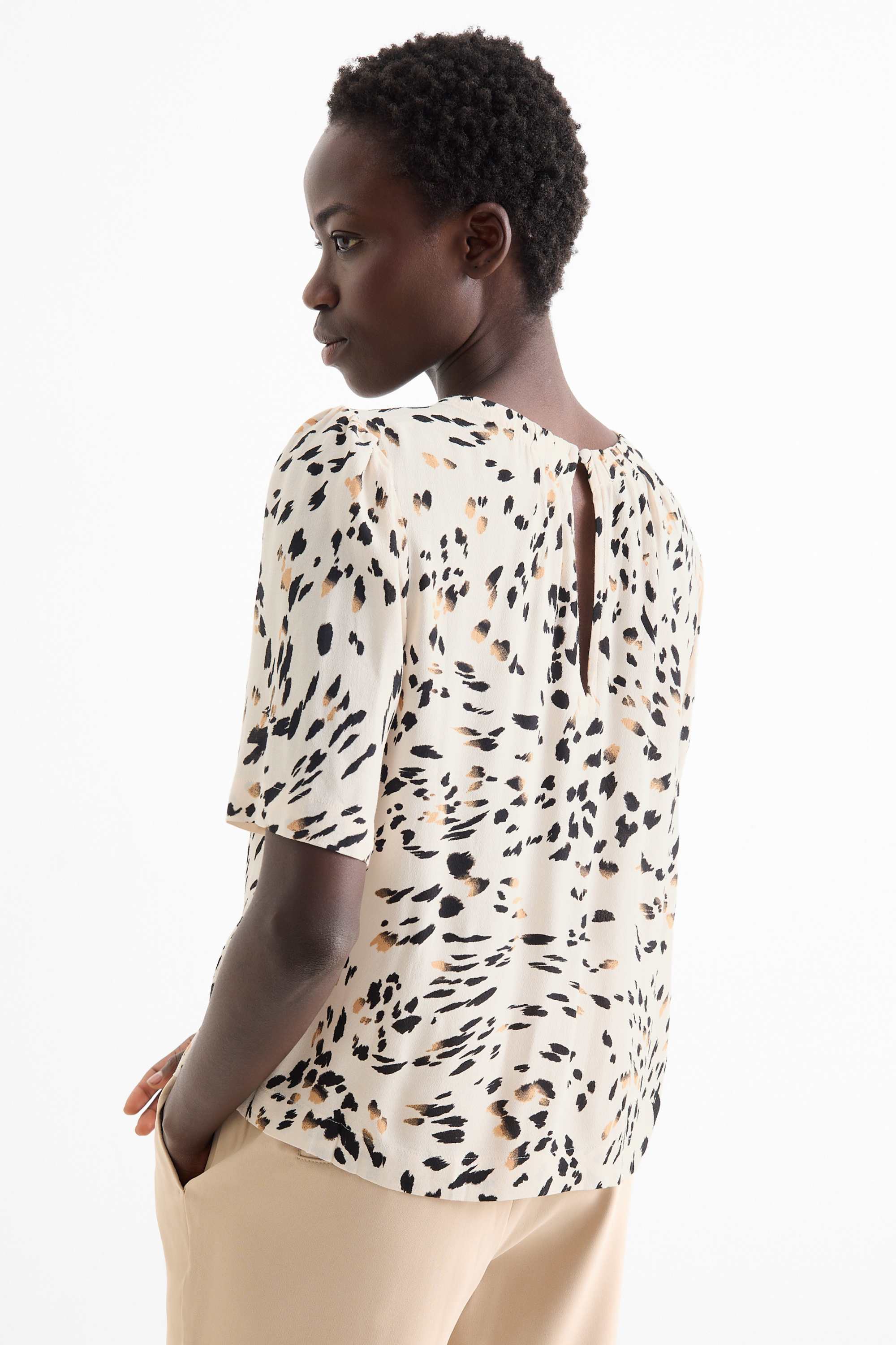 Blouse - patterned cremewhite
