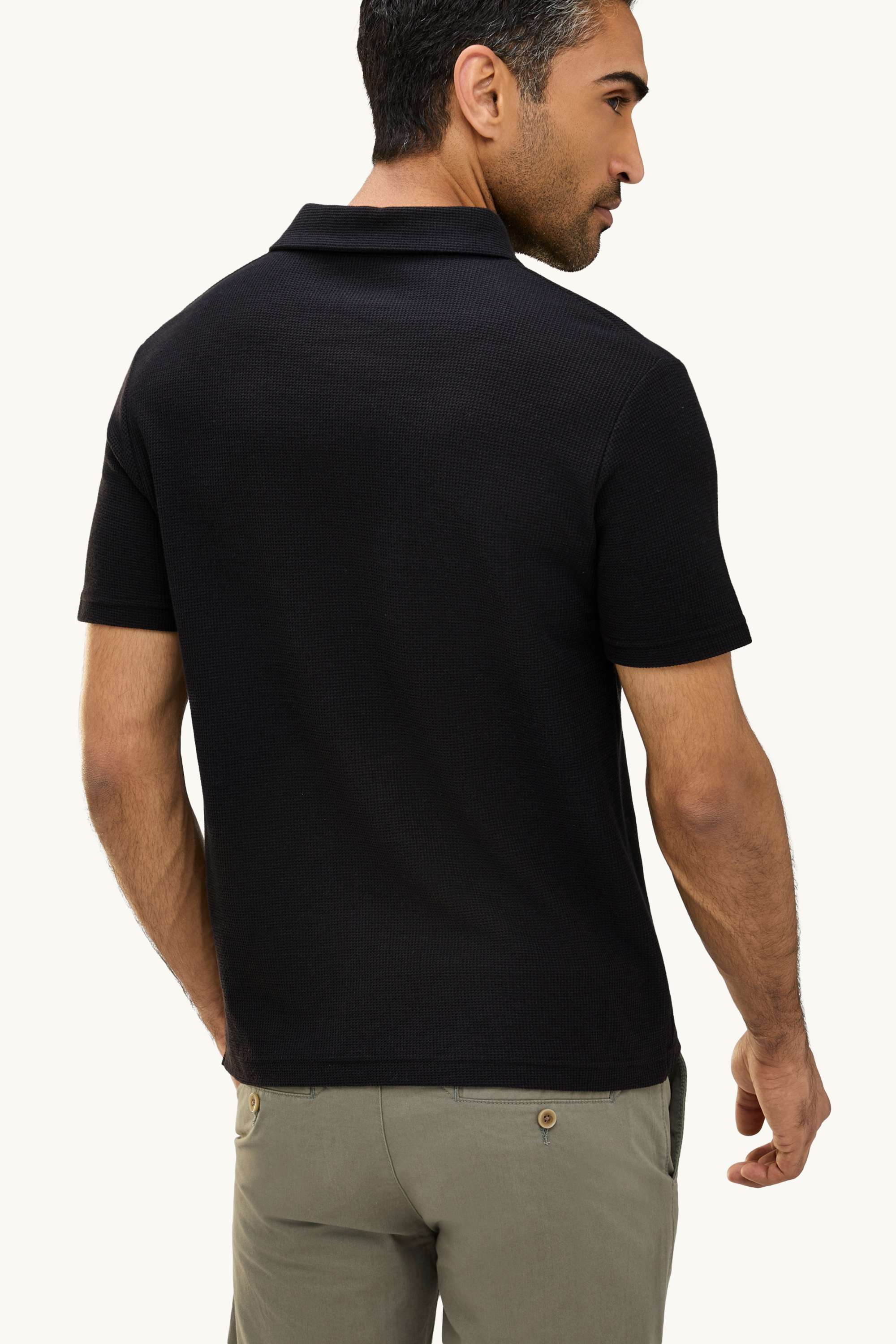 Polo shirt - regular fit - textured black