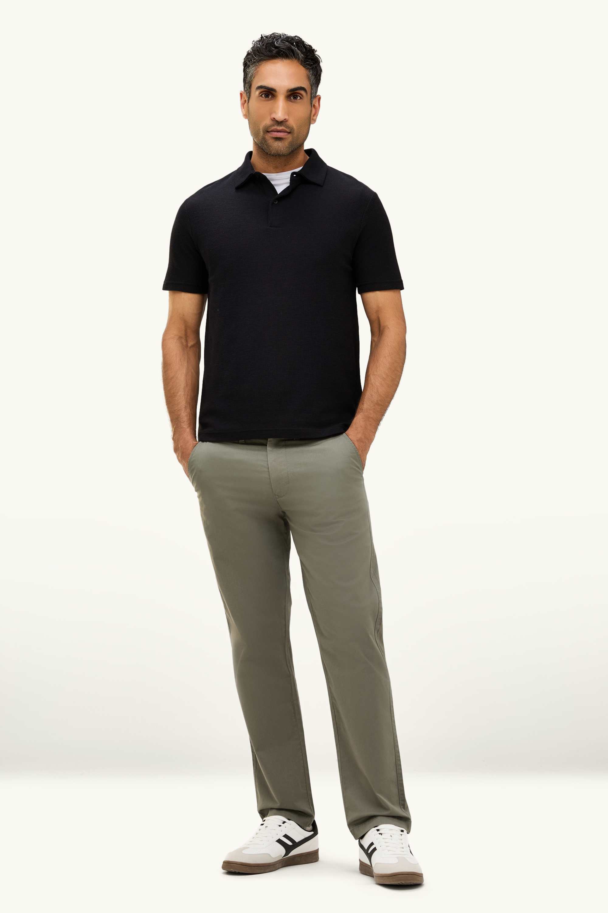 Polo shirt - regular fit - textured black