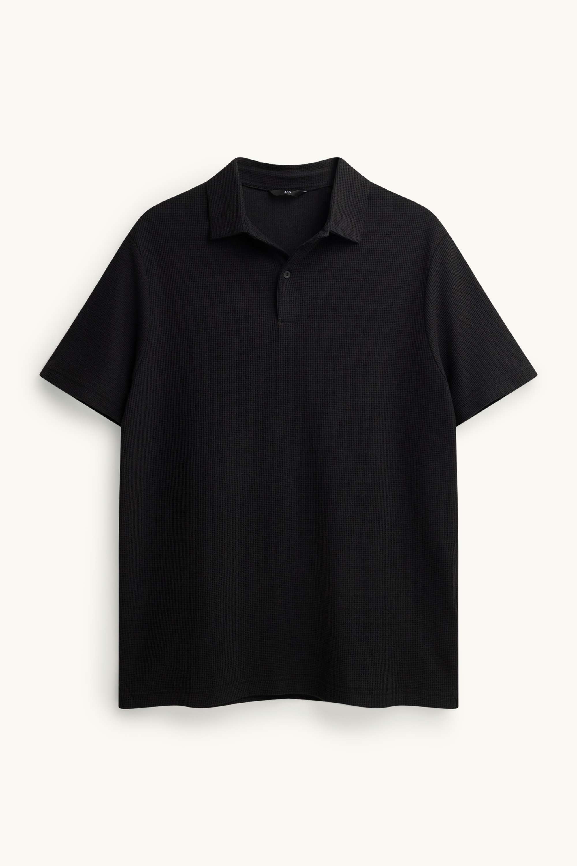 Polo shirt - regular fit - textured black