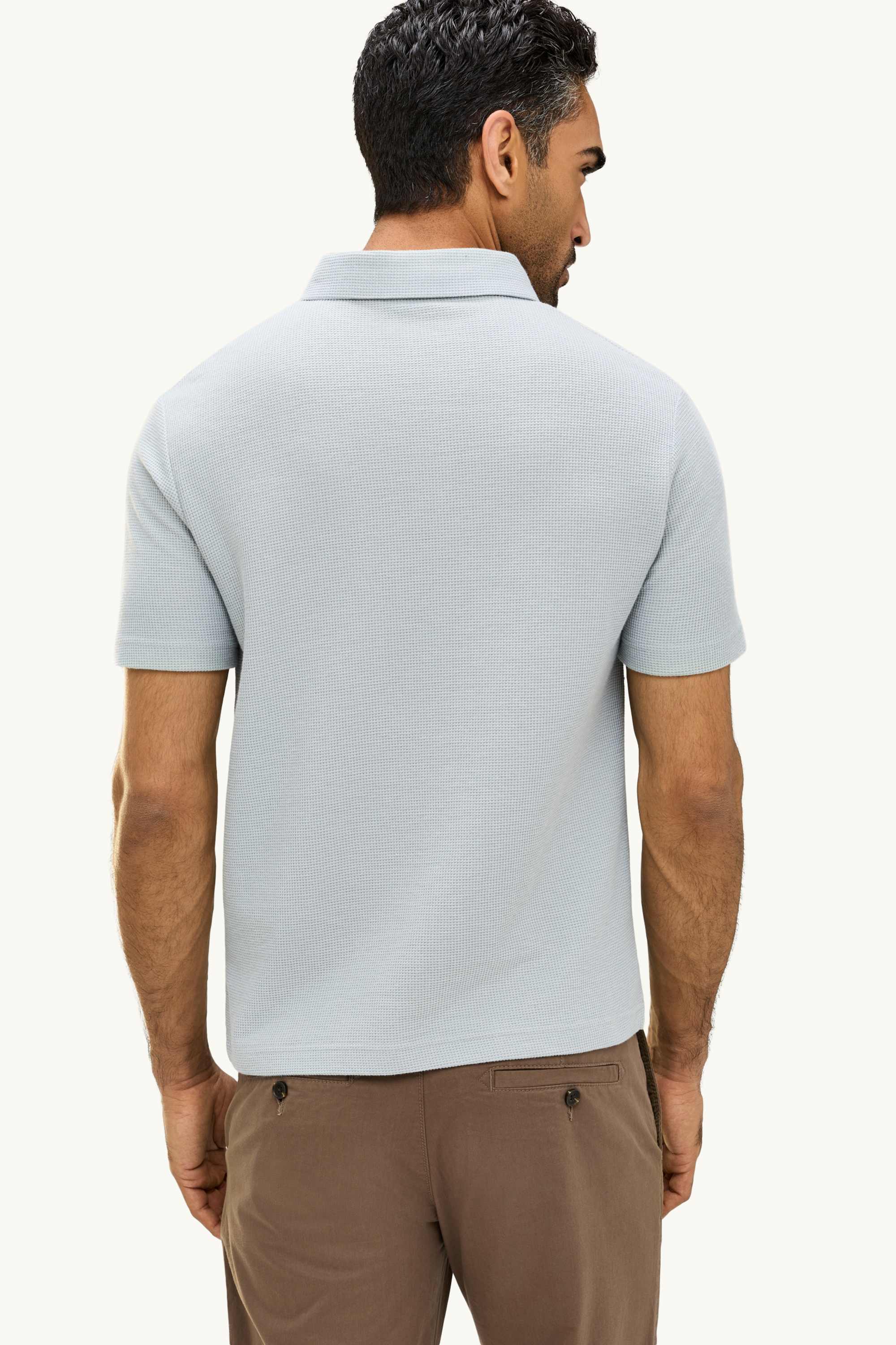 Polo shirt - regular fit - textured gray
