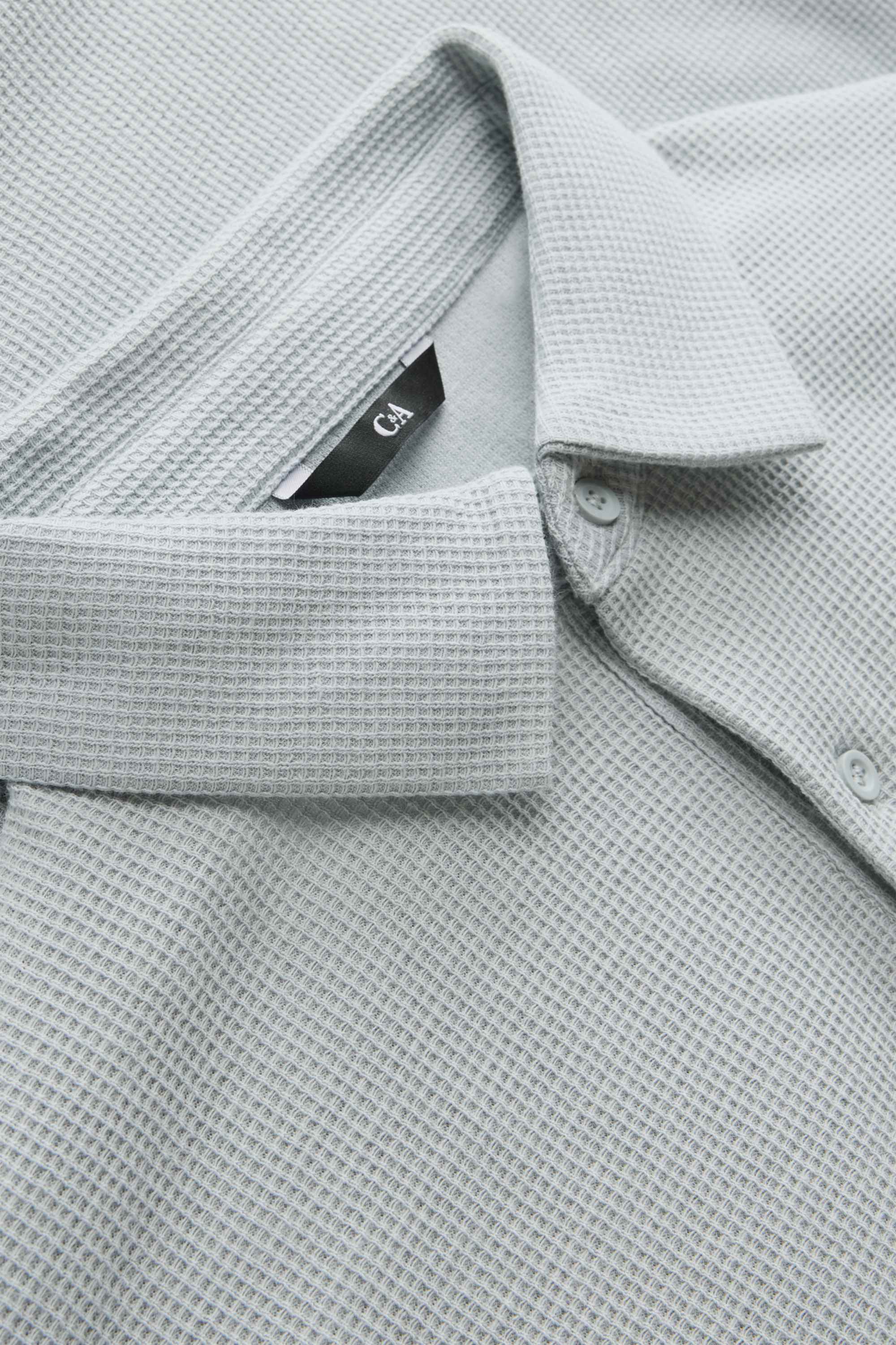Polo shirt - regular fit - textured gray