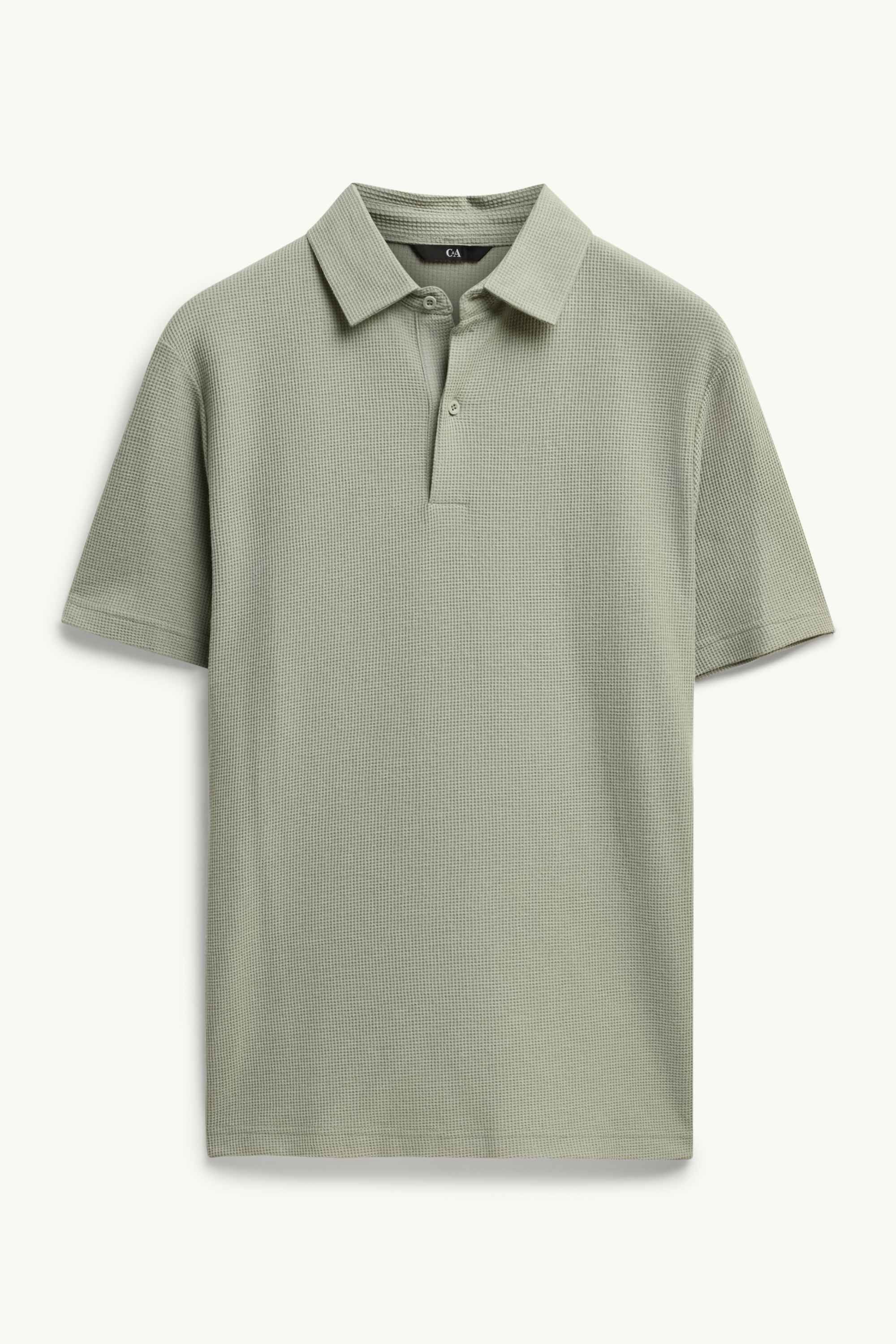 Polo shirt - regular fit - textured light green