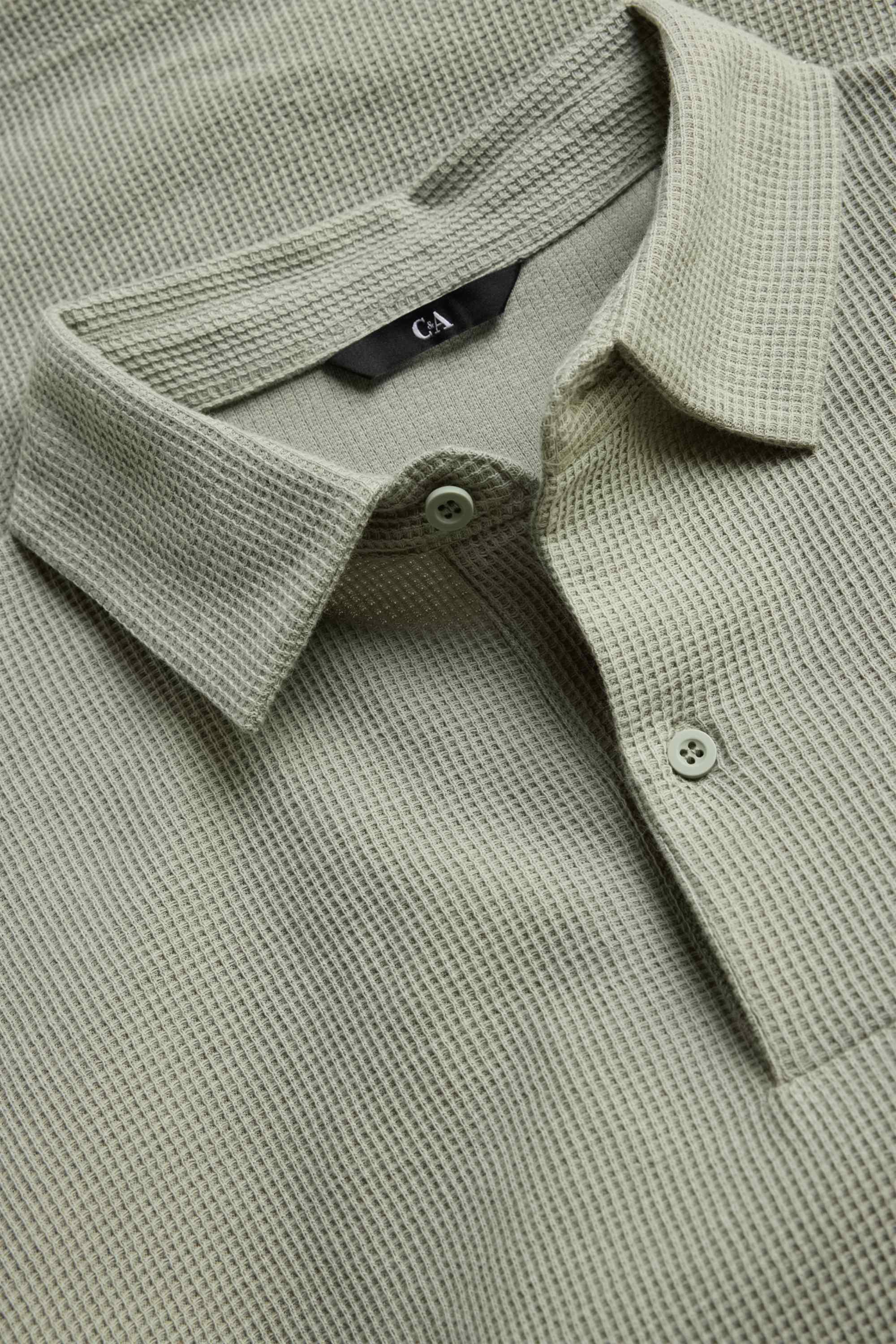Polo shirt - regular fit - textured light green