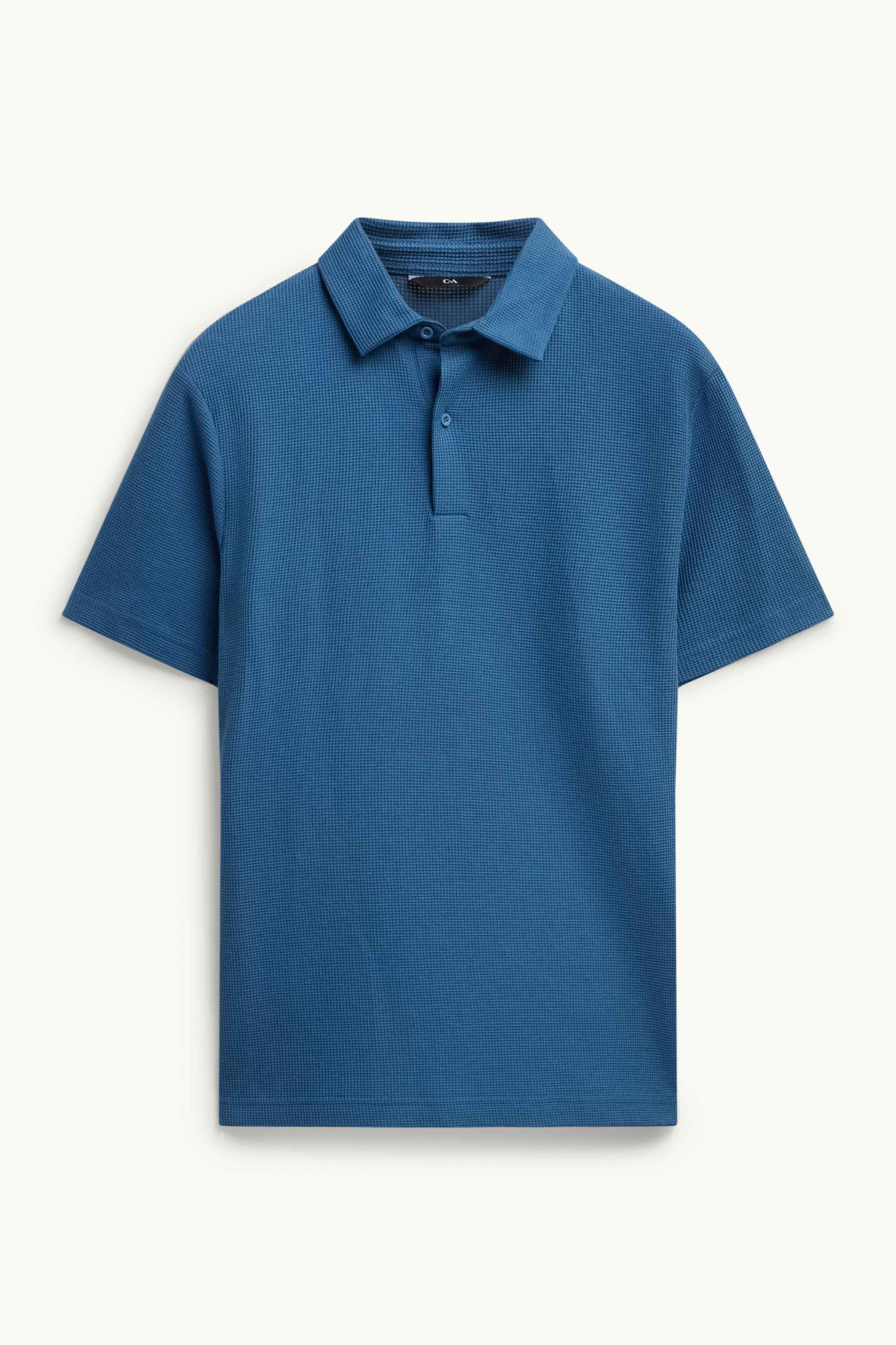 Polo shirt - regular fit - textured blue