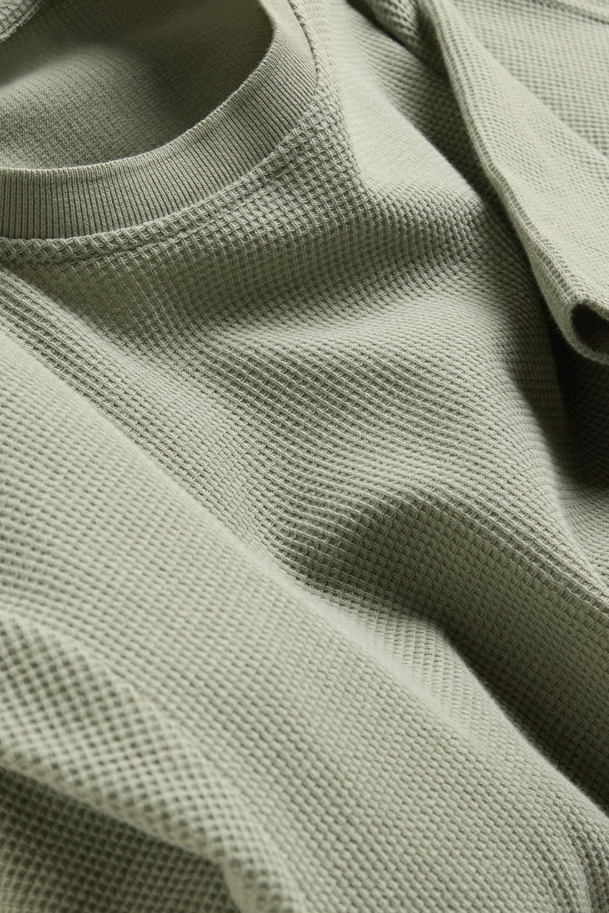 T-shirt - regular fit - textured green / gray