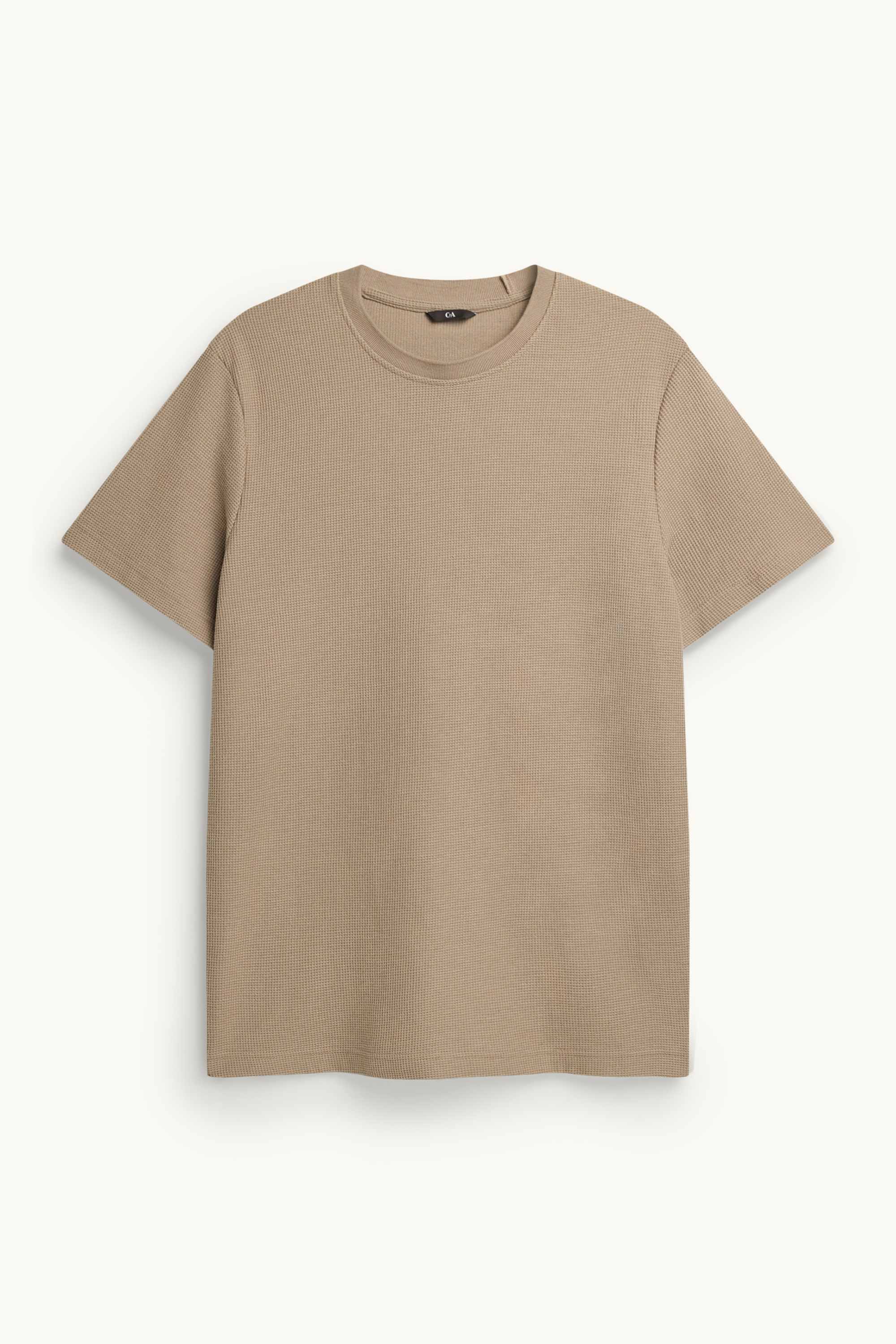 T-shirt - regular fit - textured light brown