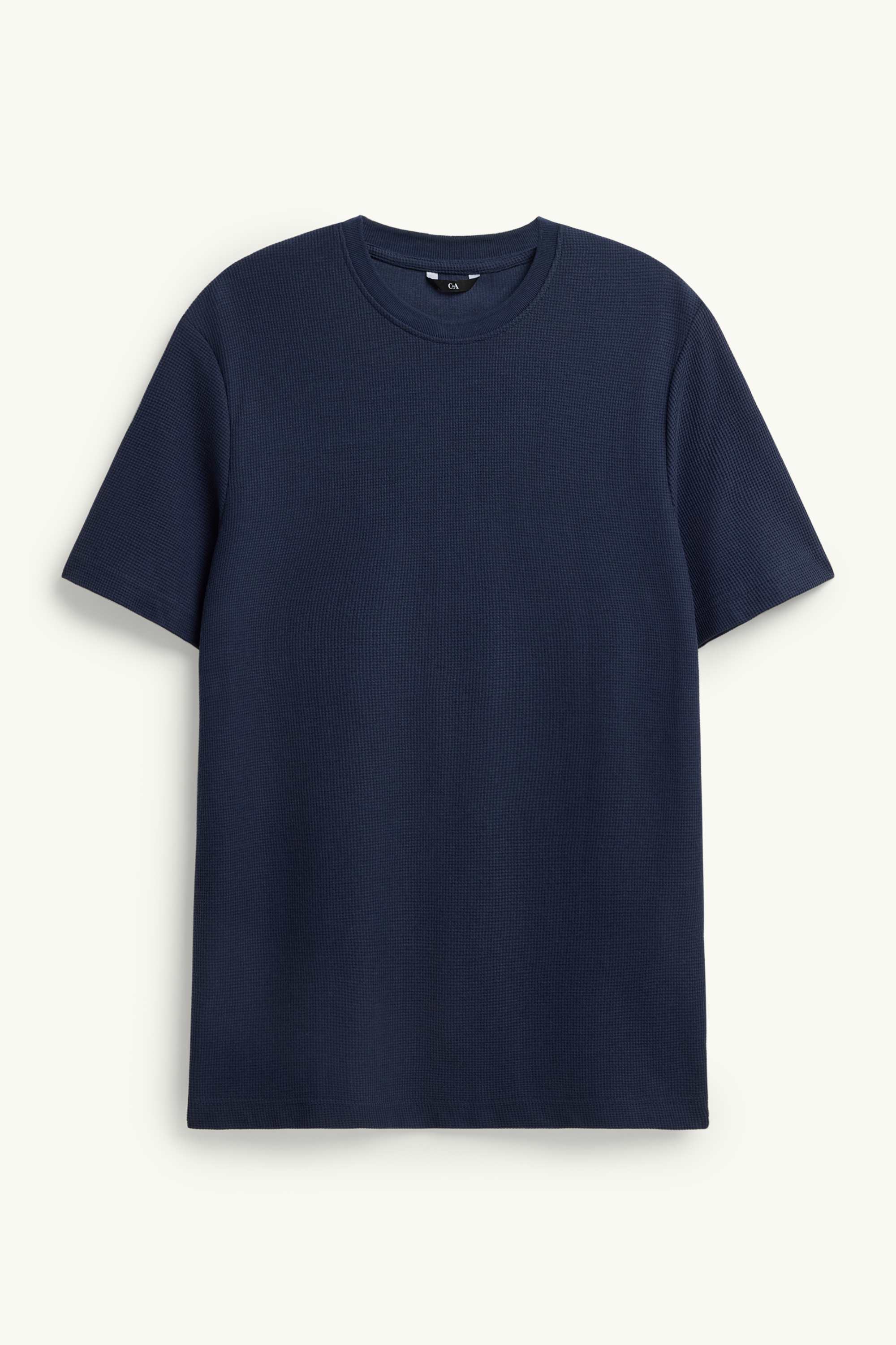 T-shirt - regular fit - textured dark blue