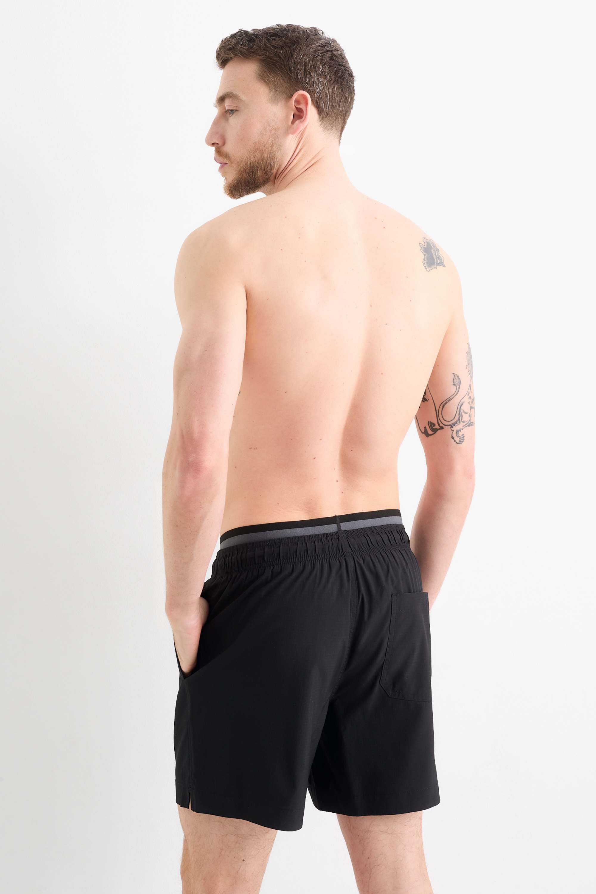 Swim shorts - 2-in-1 look black