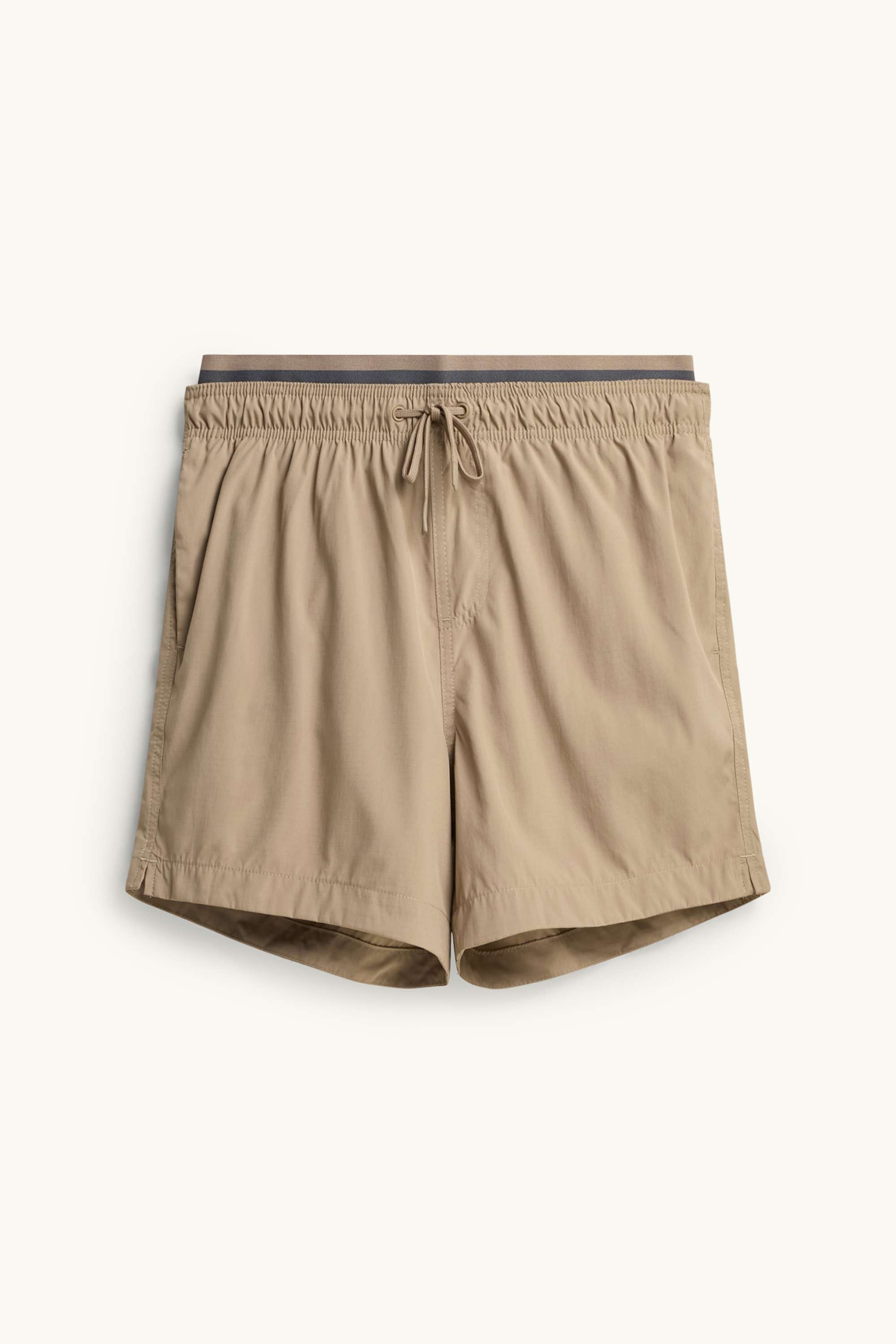 Swim shorts - 2-in-1 look beige