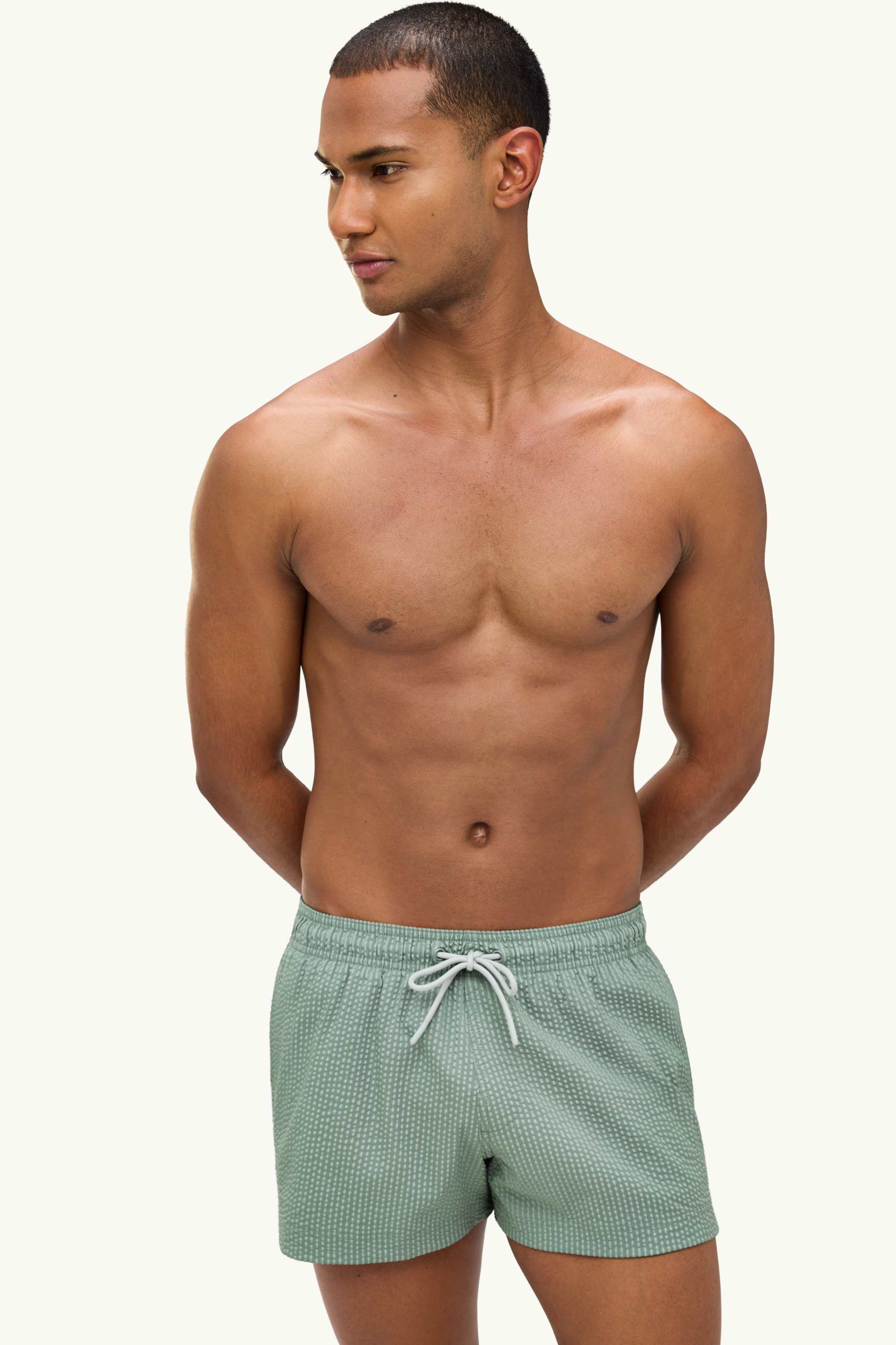 Swim shorts - textured light green