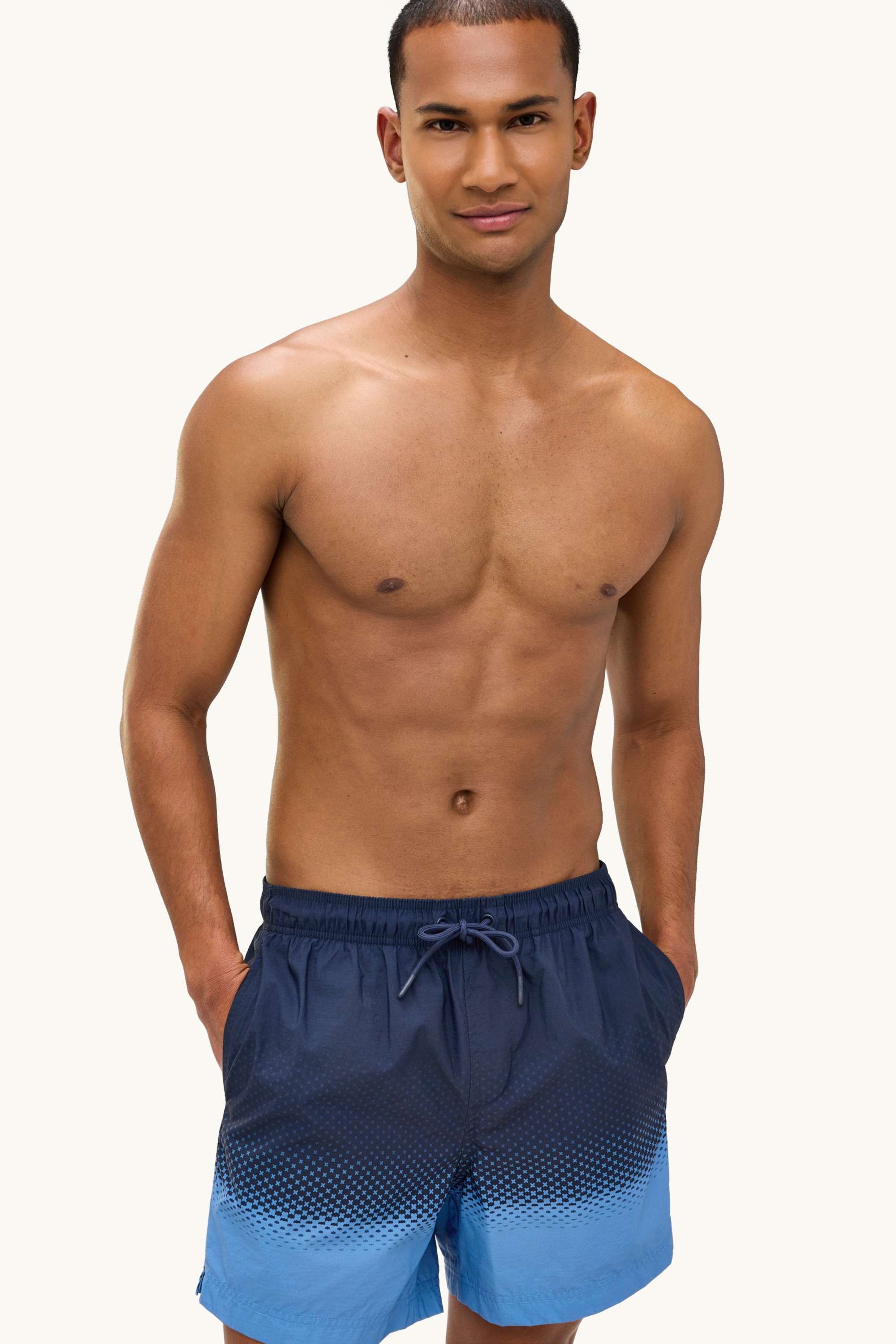 Swim shorts - patterned dark blue